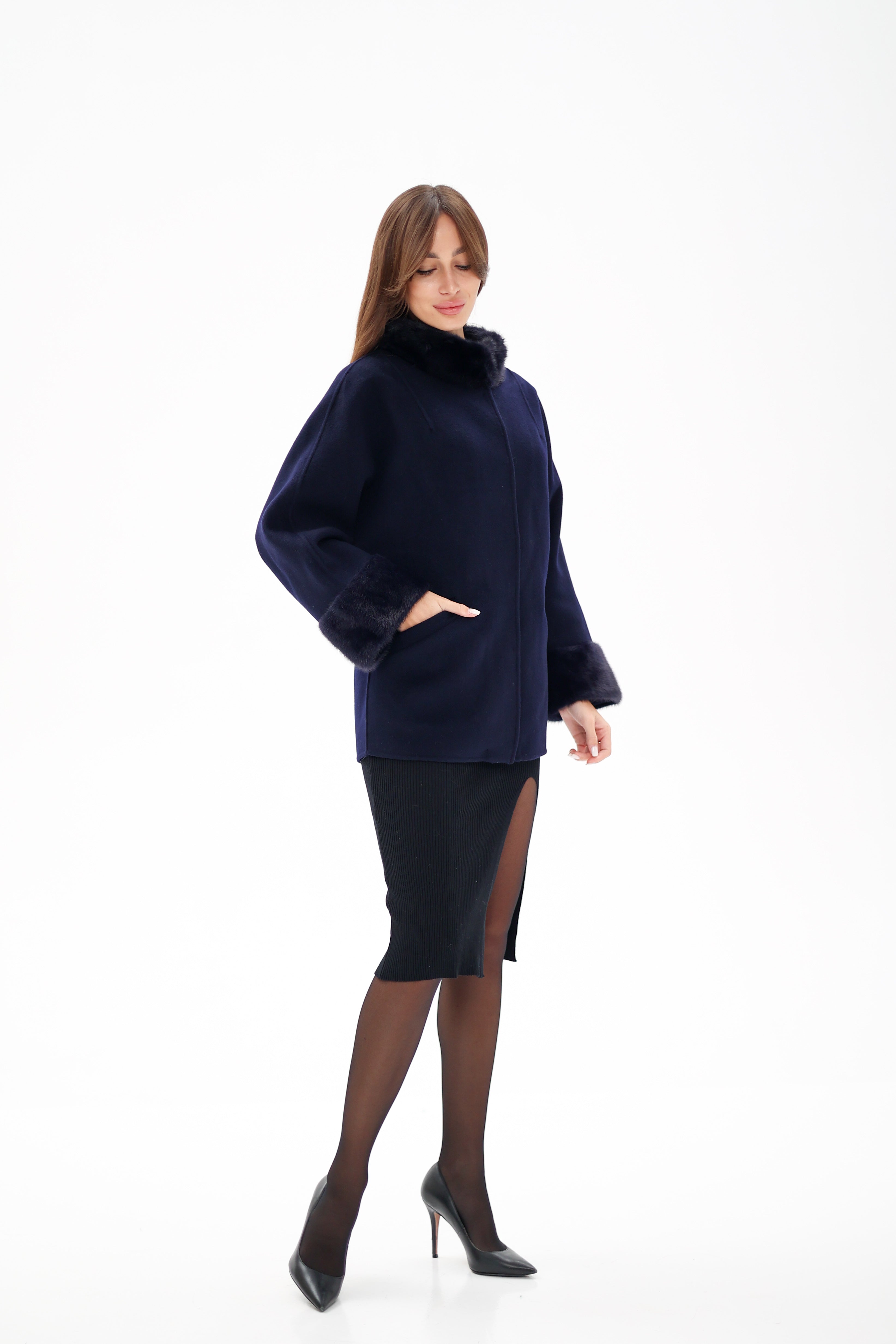 Genuine Mink Fur Virgin Wool Coat - Energize Trek