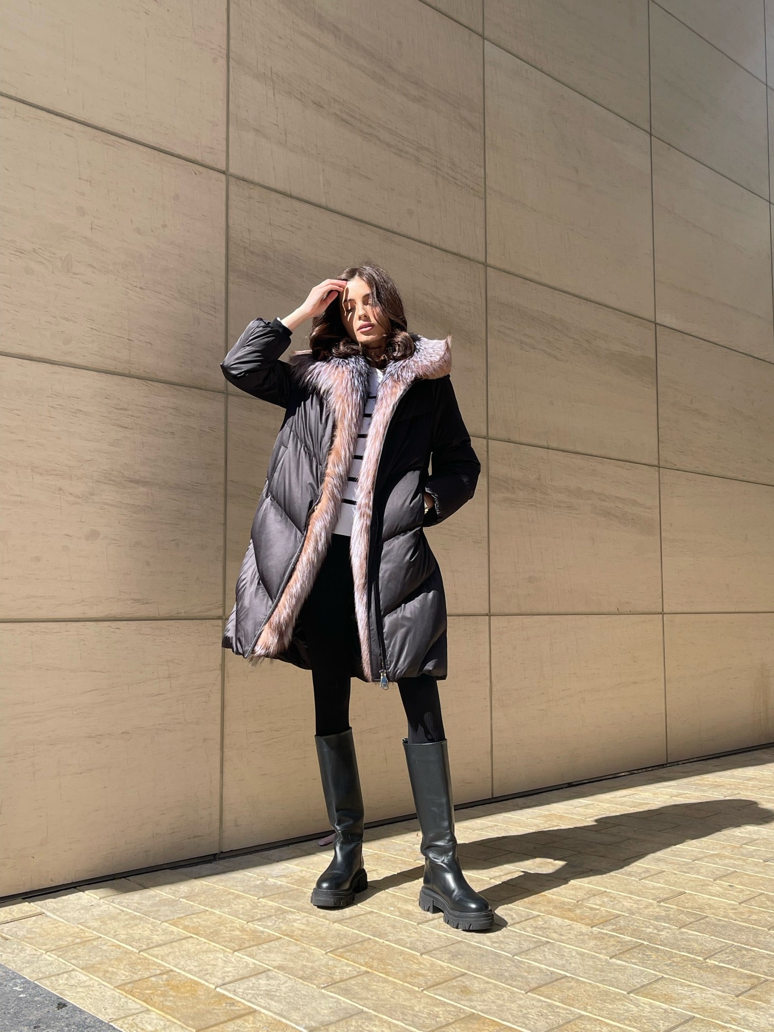 Léa Genuine Silver Fox Down Fill Puff Parka - Energize Trek