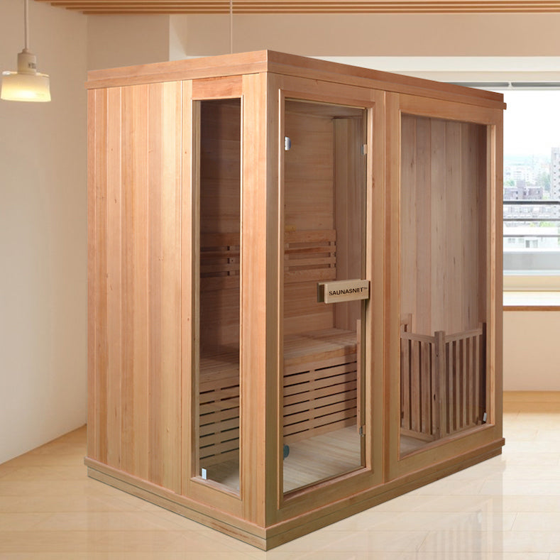 SAUNA EVOLUTION® Finland Traditional Indoor Wooden Sauna Glass 07 - Energize Trek