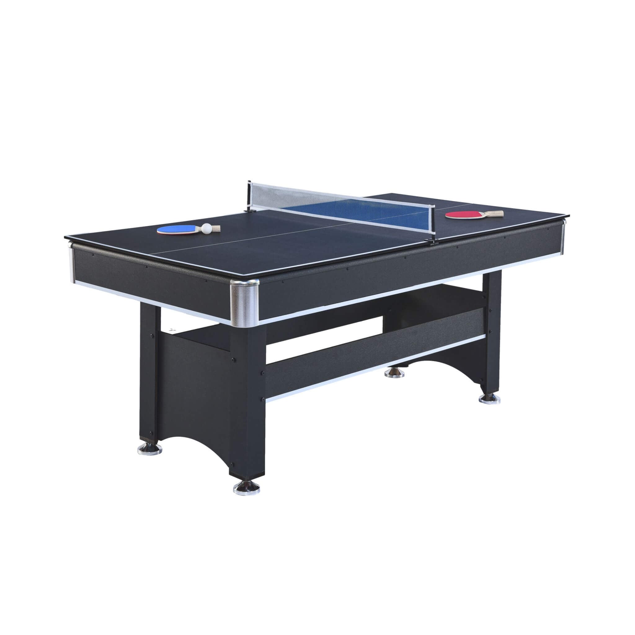6FT Premium Wooden Multifunctional Pool Table With Table Tennis Top (SAK62741) - Energize Trek