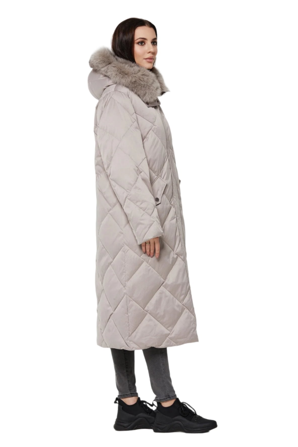 Genuine Polar Fox Fur Collar-Hood Down Winter Coat - Energize Trek