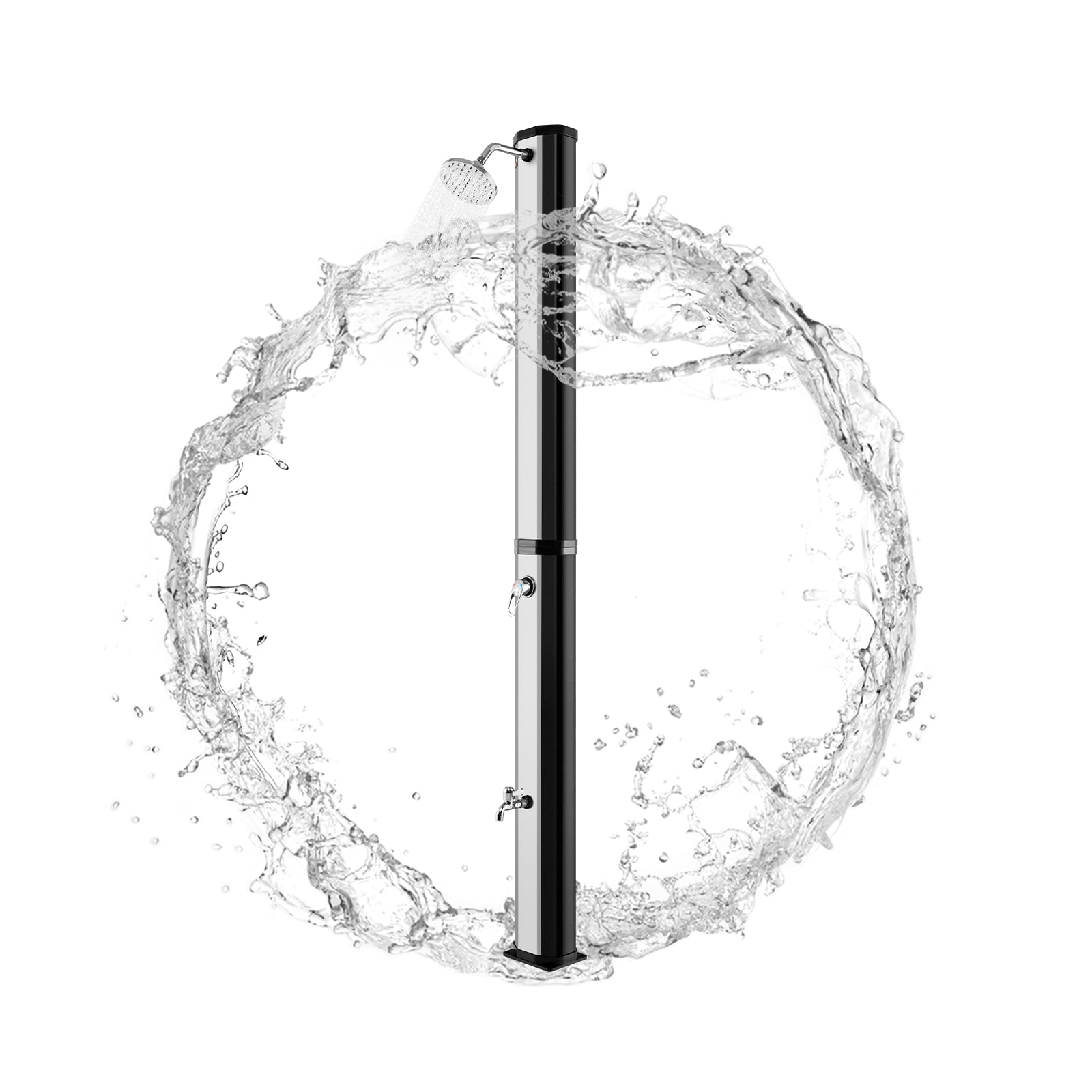 7.2 Feet 9.3 Gallon Solar Heated Shower with Adjustable Head and Foot Tap - Energize Trek