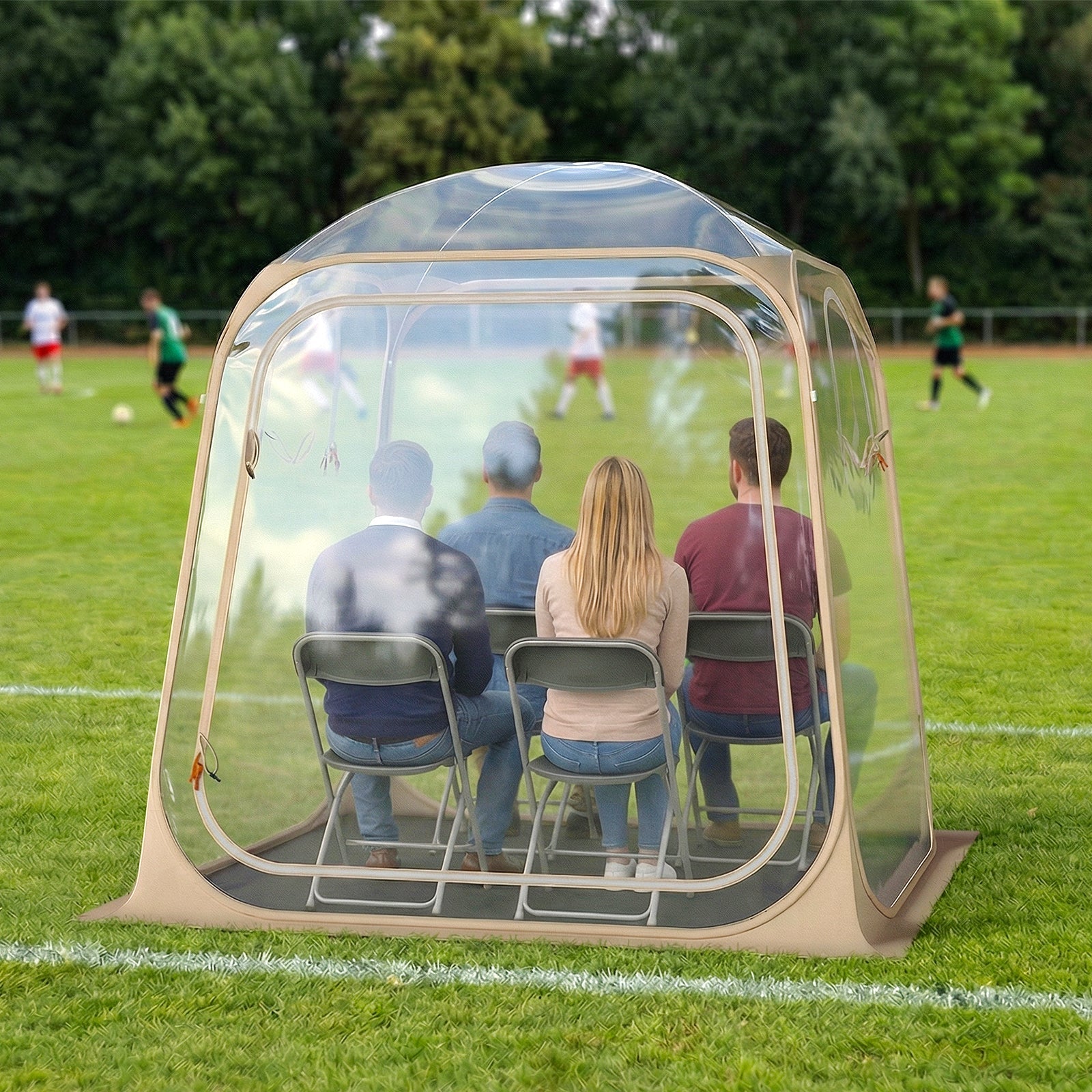 7 x 7 FT Pop Up Sports Tent Clear Bubble Tent All-Weather Waterproof Pod with Sealed Floor - Energize Trek