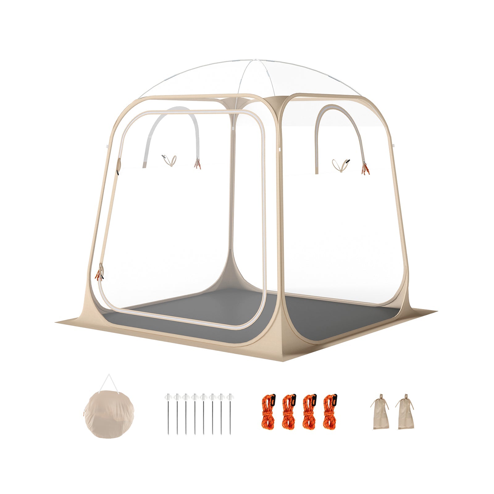 7 x 7 FT Pop Up Sports Tent Clear Bubble Tent All-Weather Waterproof Pod with Sealed Floor - Energize Trek