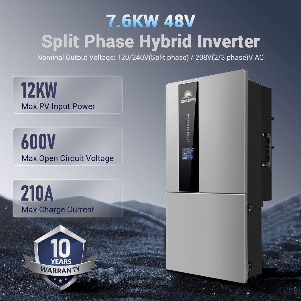 7.6KW/ 11.4KW Hybrid Inverter 48V Split Phase SGN11.4KHB-48/ SGN7.6K1HB-48 - Energize Trek