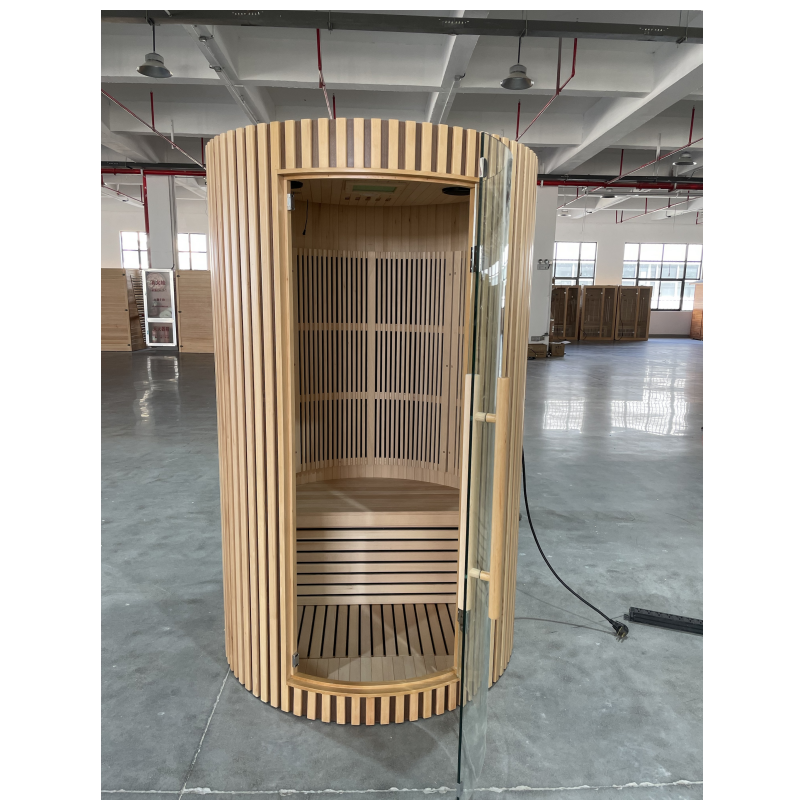 SAUNA EVOLUTION® Hemlock Round Indoor Sauna Room Far Infrared 08 - Energize Trek