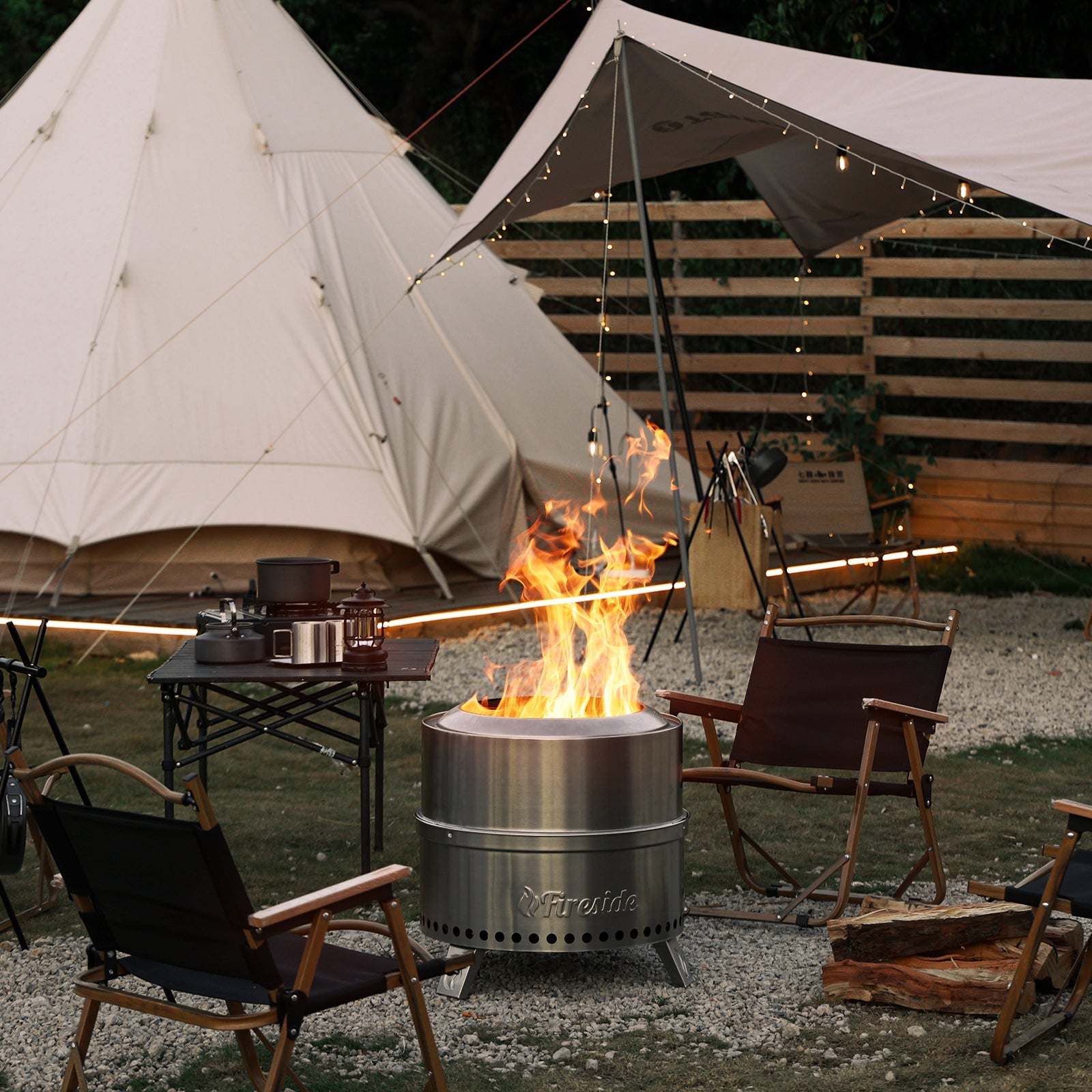 Pluto R19-SS Smokeless Outdoor Fire Pit - Stainless Steel - Energize Trek
