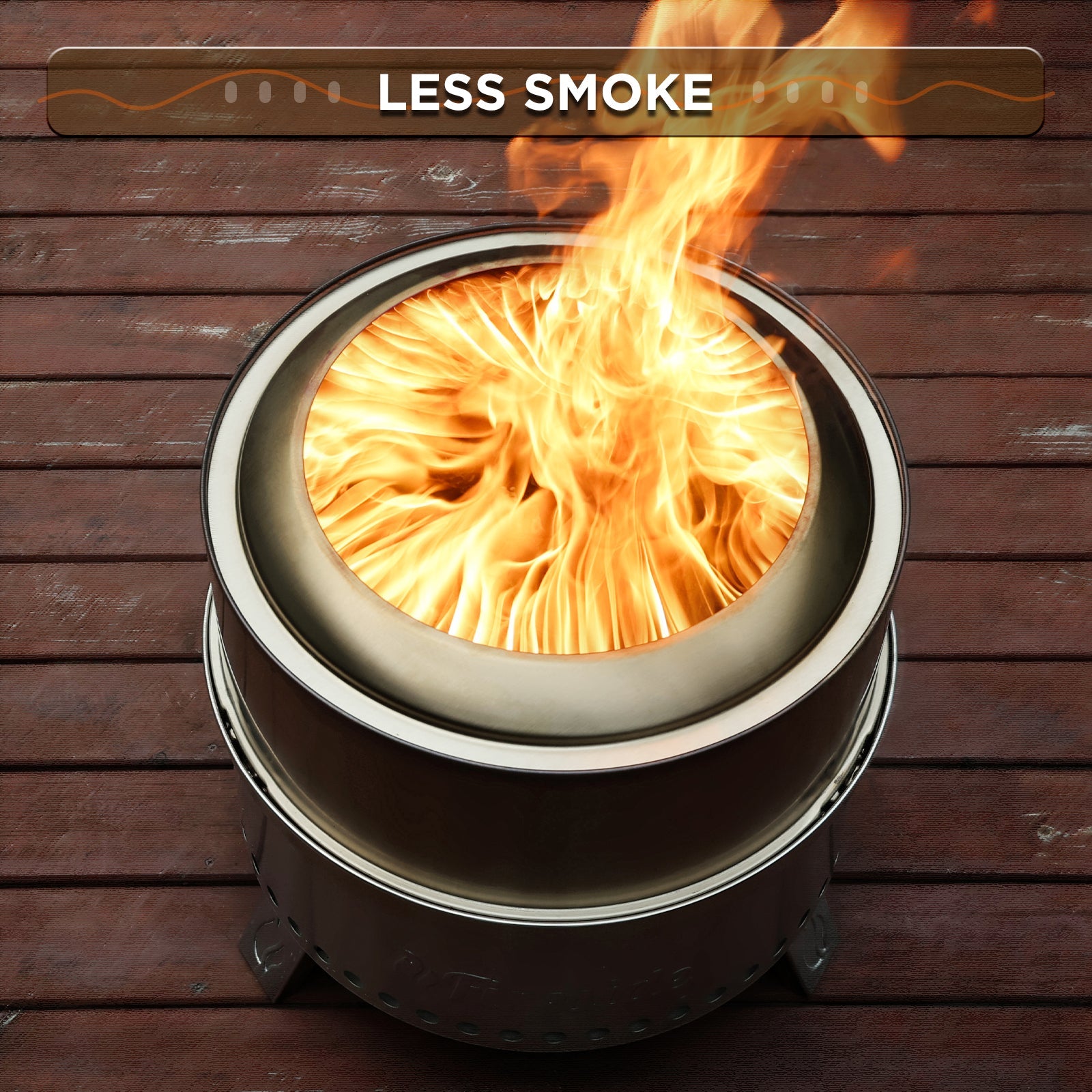 Pluto R19-SS Smokeless Outdoor Fire Pit - Stainless Steel - Energize Trek