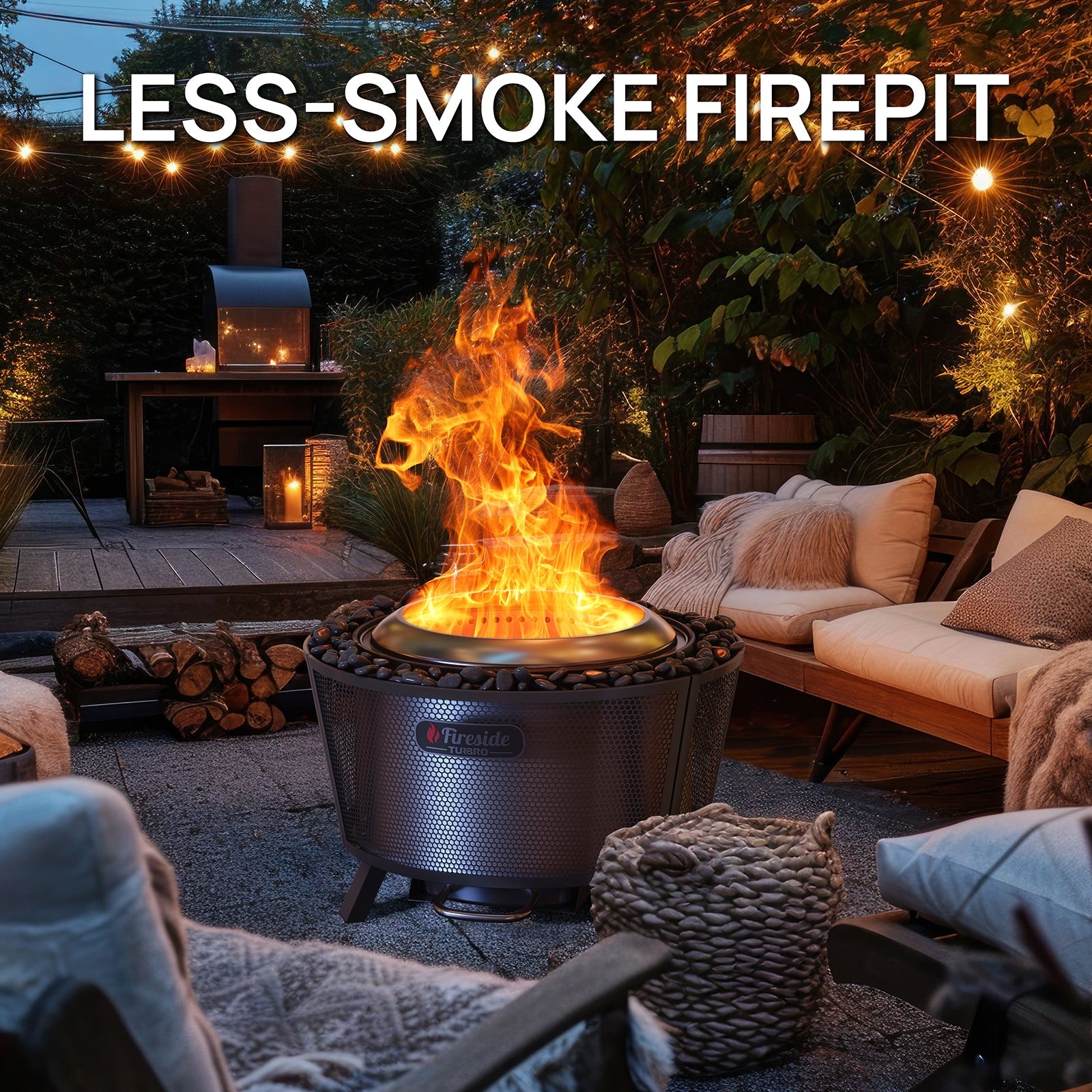 Fireside Pluto R29 Outdoor Fire Pit - Painted Black - Energize Trek