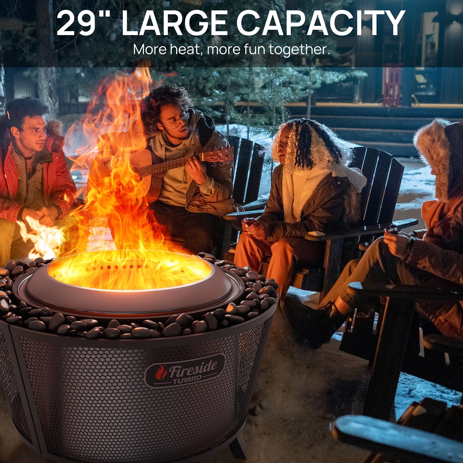 Fireside Pluto R29 Outdoor Fire Pit - Painted Black - Energize Trek
