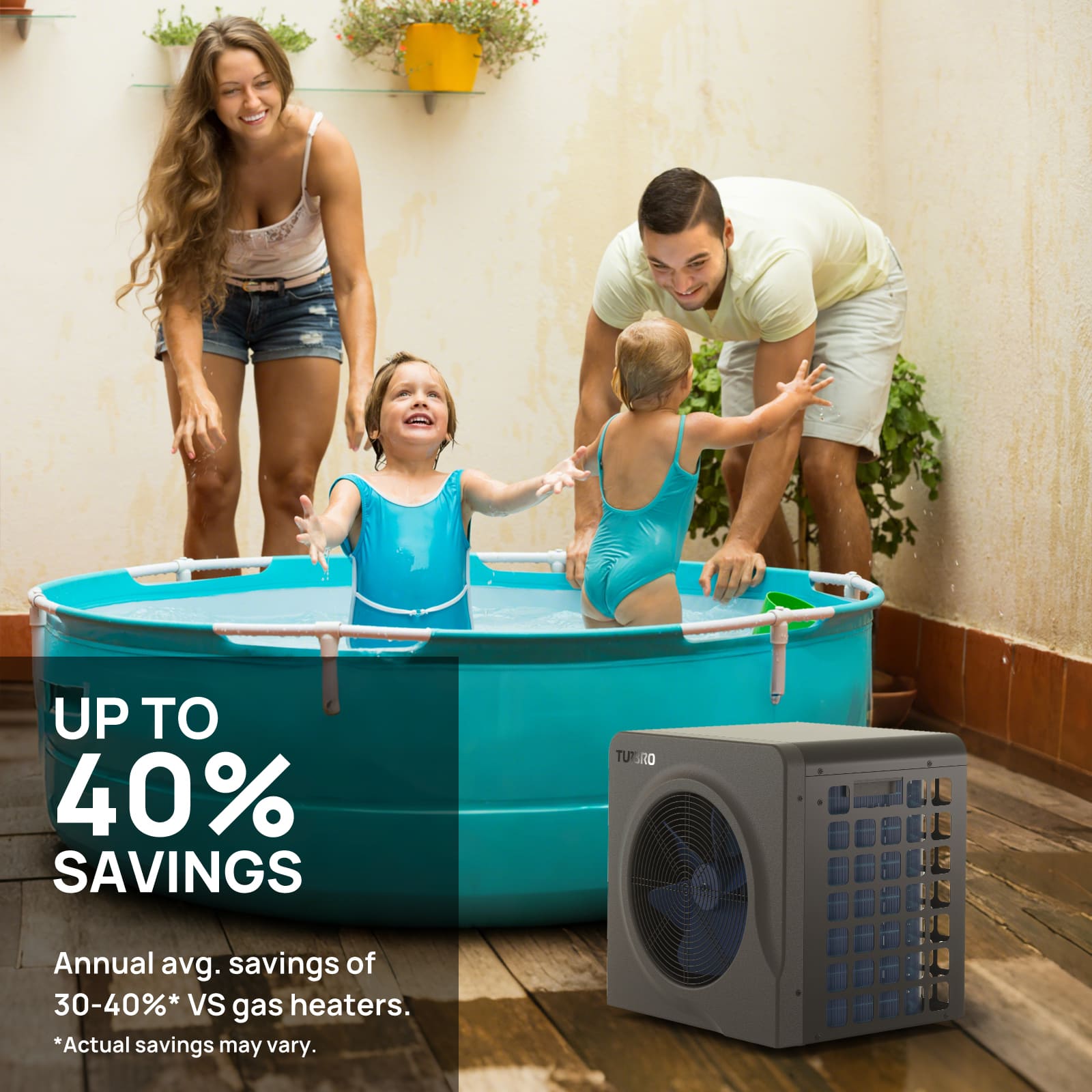 Manatee Swimming Pool Heat Pump, 18K/20K BTU - Energize Trek