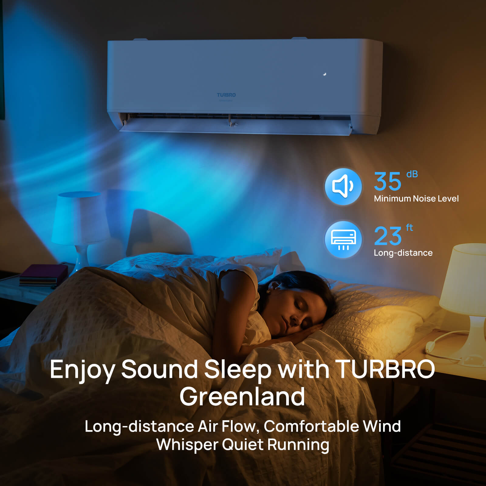 Greenland 24,000 BTU WiFi Ductless Mini Split AC with Heat Pump (R454B Refrigerant) - Energize Trek