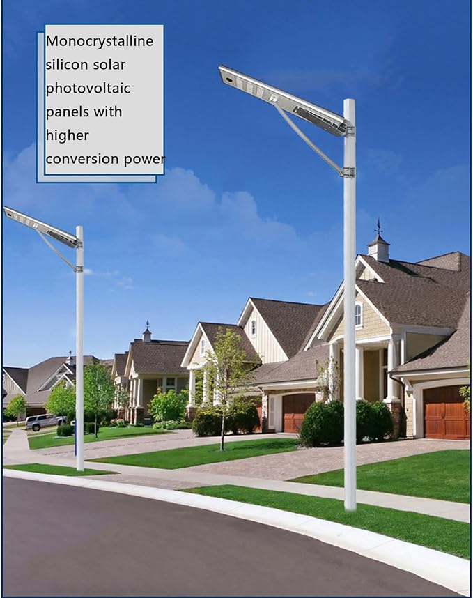 6000W Aluminum Frame LED Integrated Solar Street Light, IP65 Waterproof , Radar Sensor + Light Sensor, Dusk to Dawn Solar - Energize Trek
