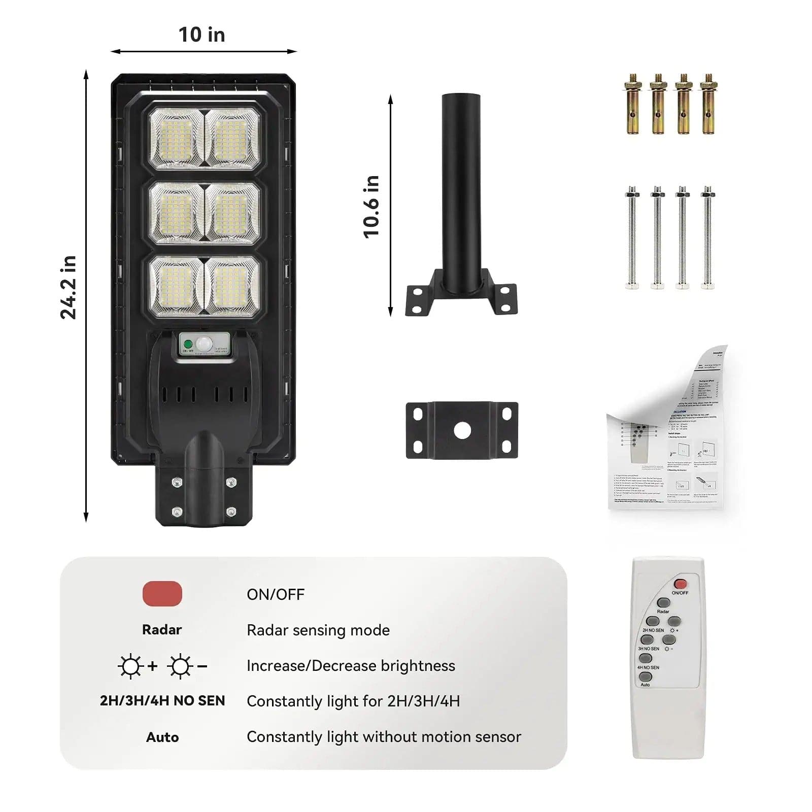 3 Pack 150 W Led solar street lights 15,000 lumens - Energize Trek