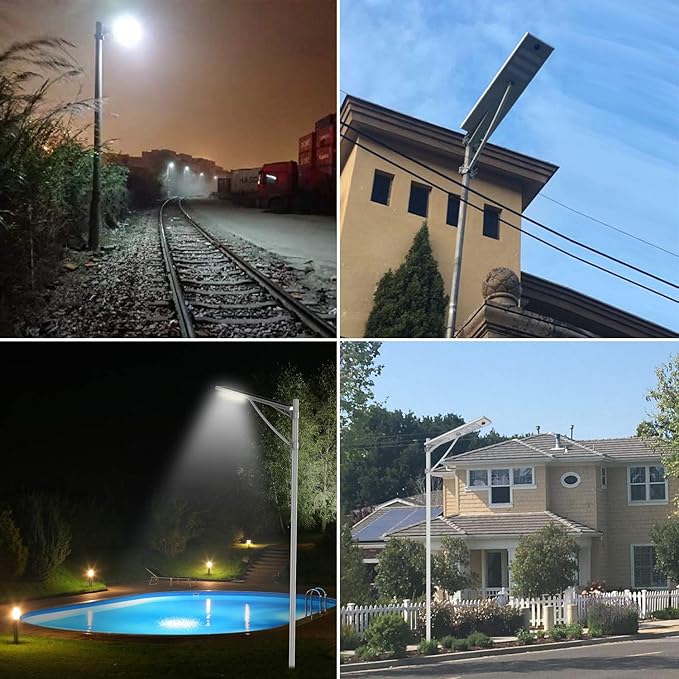 6000W Aluminum Frame LED Integrated Solar Street Light, IP65 Waterproof , Radar Sensor + Light Sensor, Dusk to Dawn Solar - Energize Trek