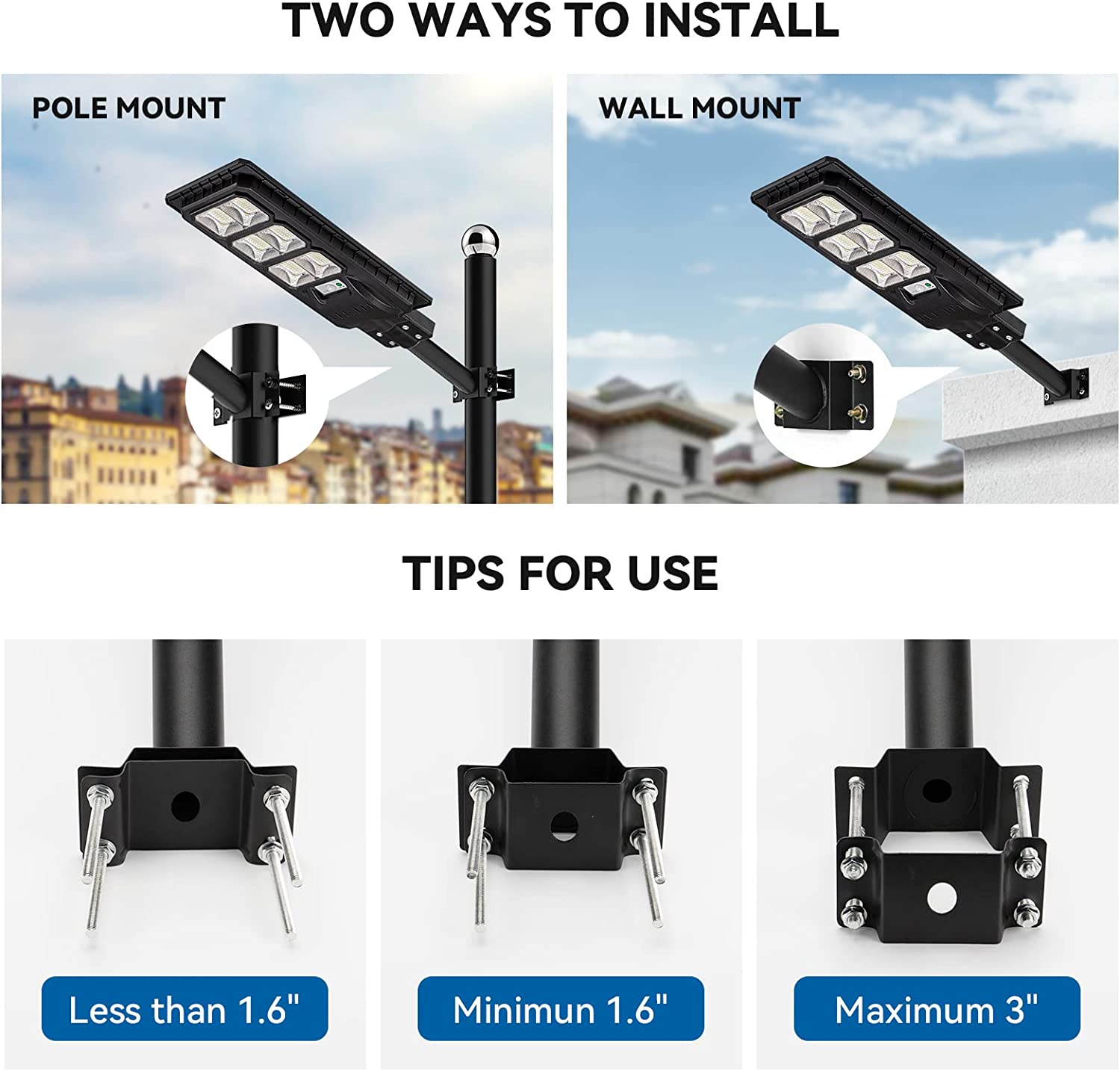 4 pack 200W solar street lights 20000 lumens - Energize Trek