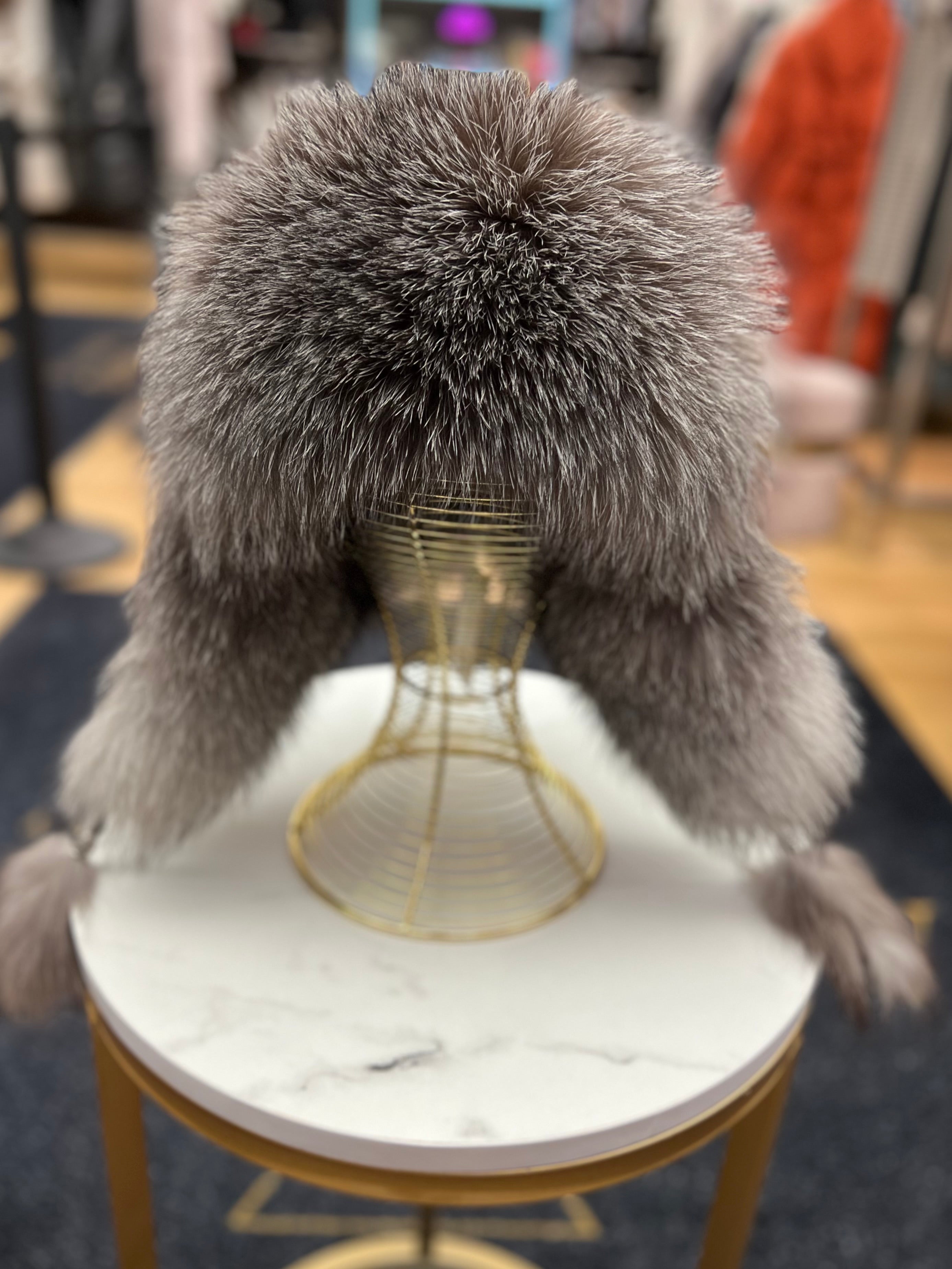 Genuine Silver Fox Fur Genuine Leather Hat - Energize Trek