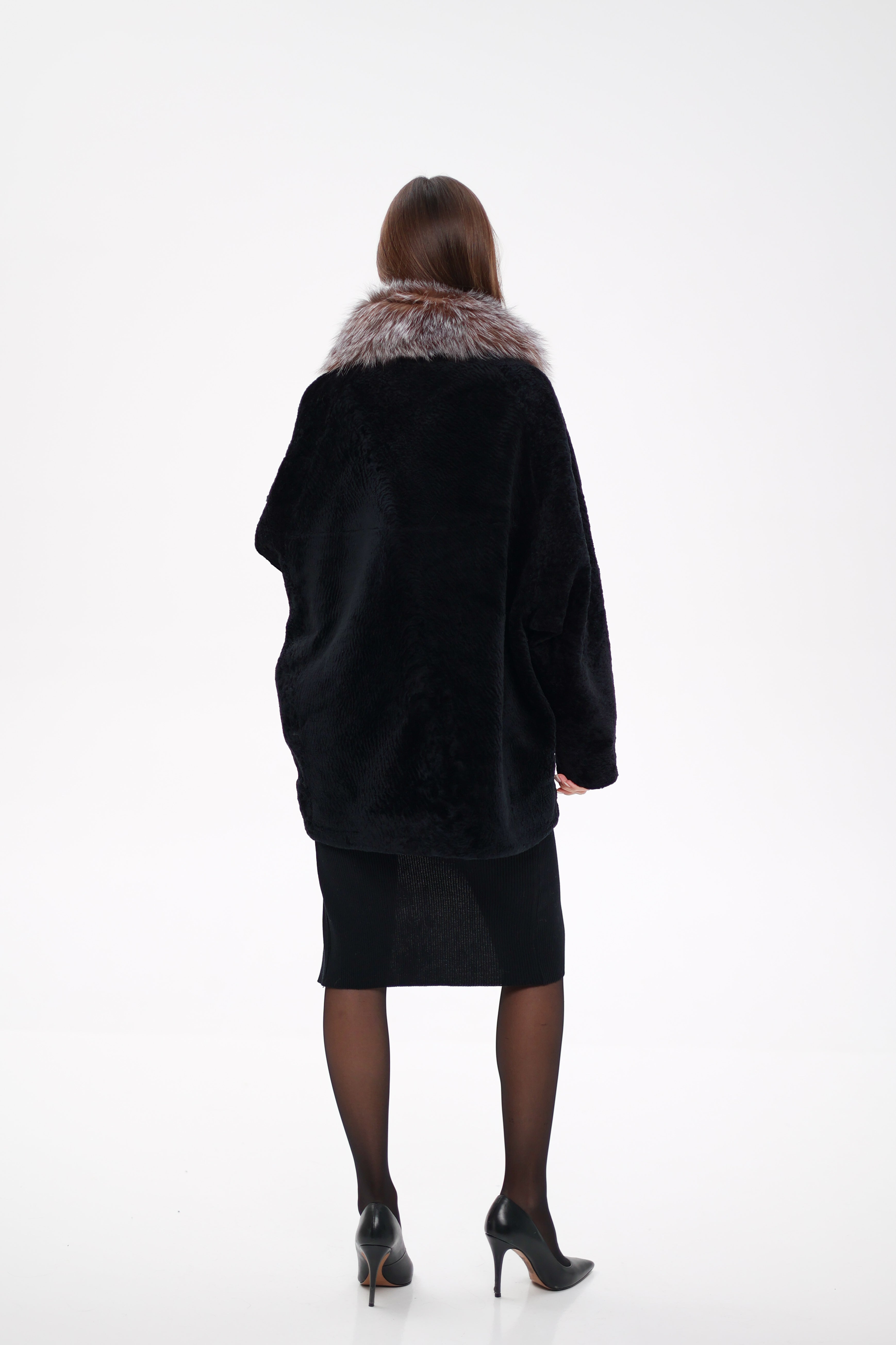 Palermo Genuine Astrakhan Silver Fox Trim Coat - Energize Trek