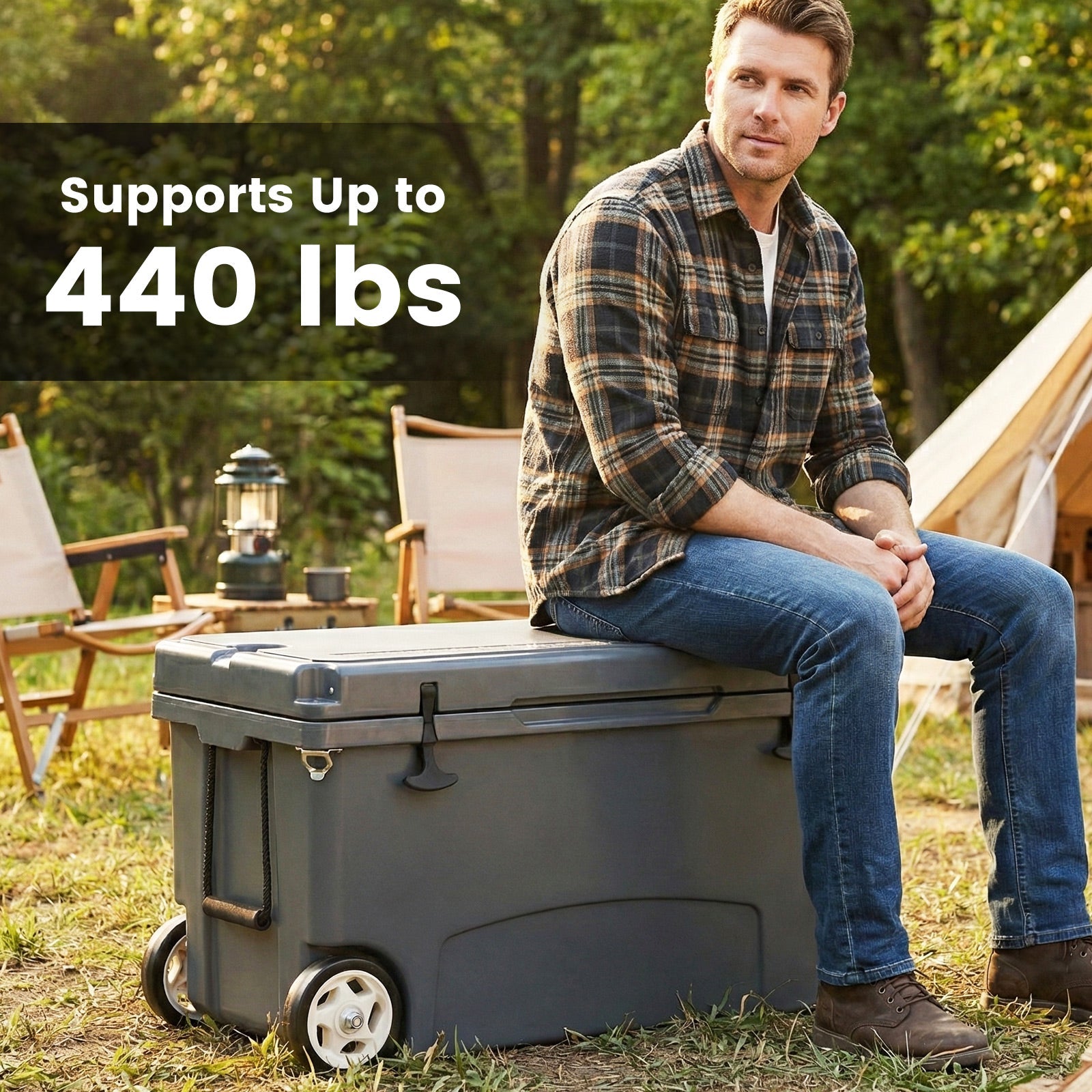 75 Quart Portable Hard Cooler with 6-Day Ice Retention and Wheels - Energize Trek