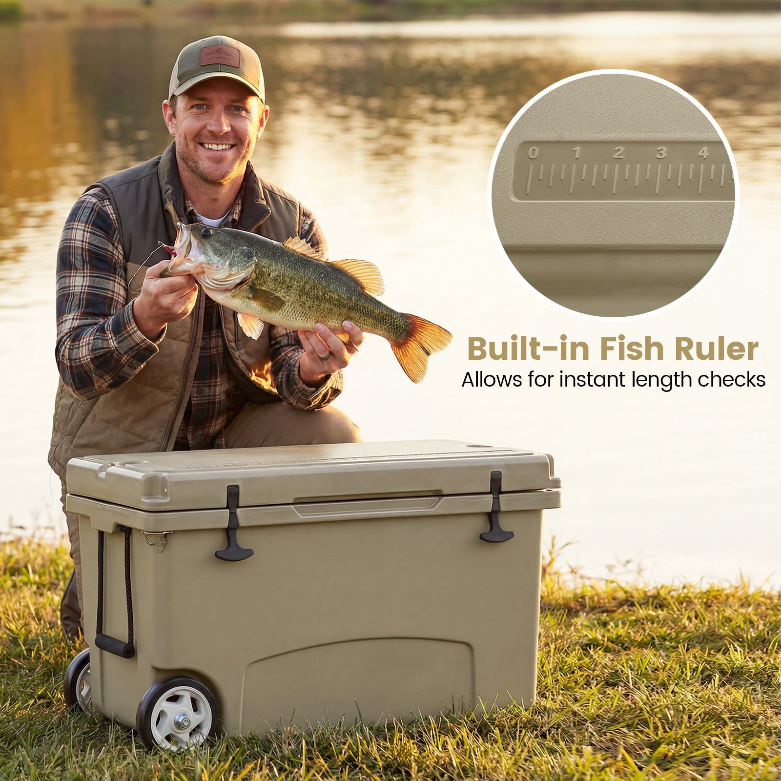 75 Quart Portable Hard Cooler with 6-Day Ice Retention and Wheels - Energize Trek