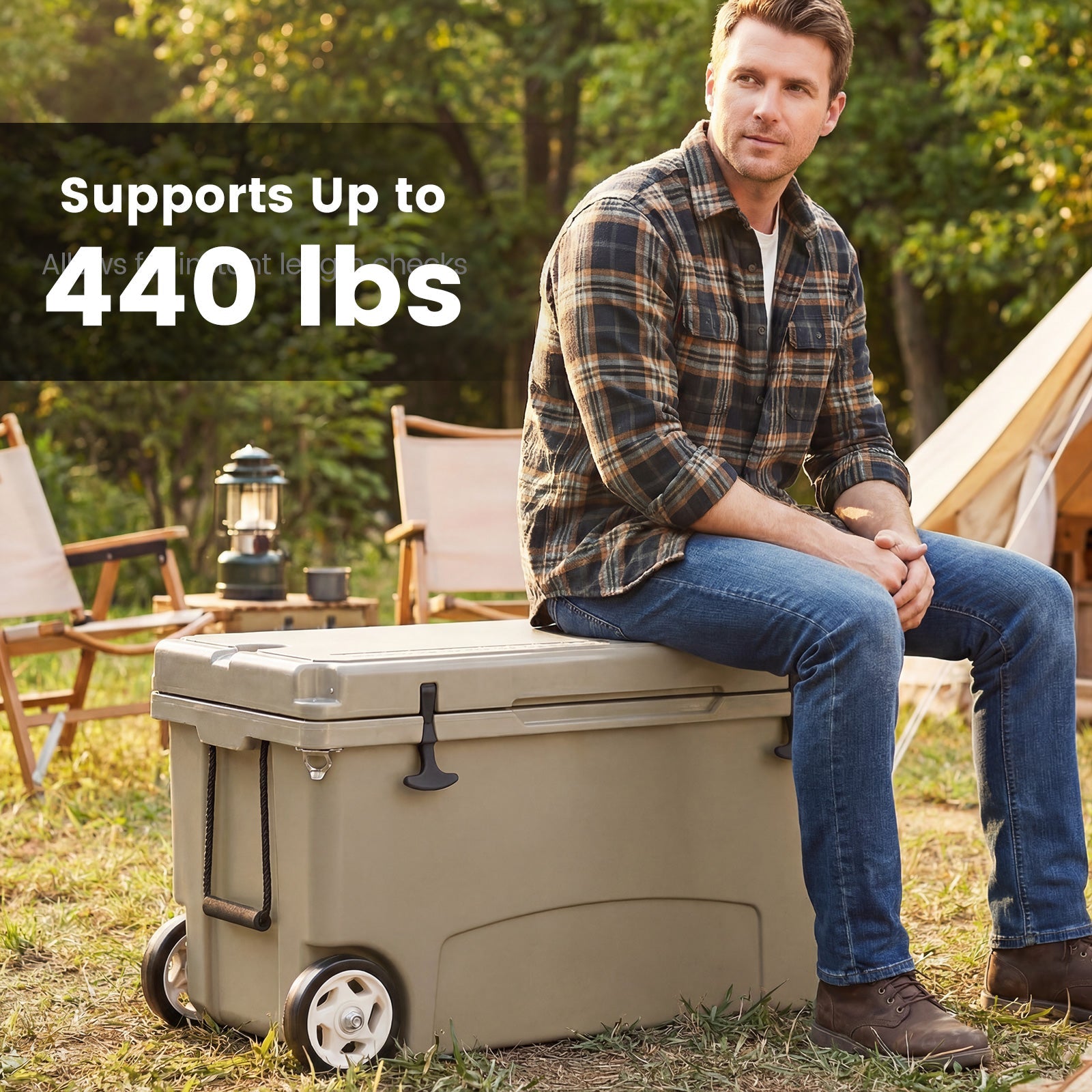 75 Quart Portable Hard Cooler with 6-Day Ice Retention and Wheels - Energize Trek
