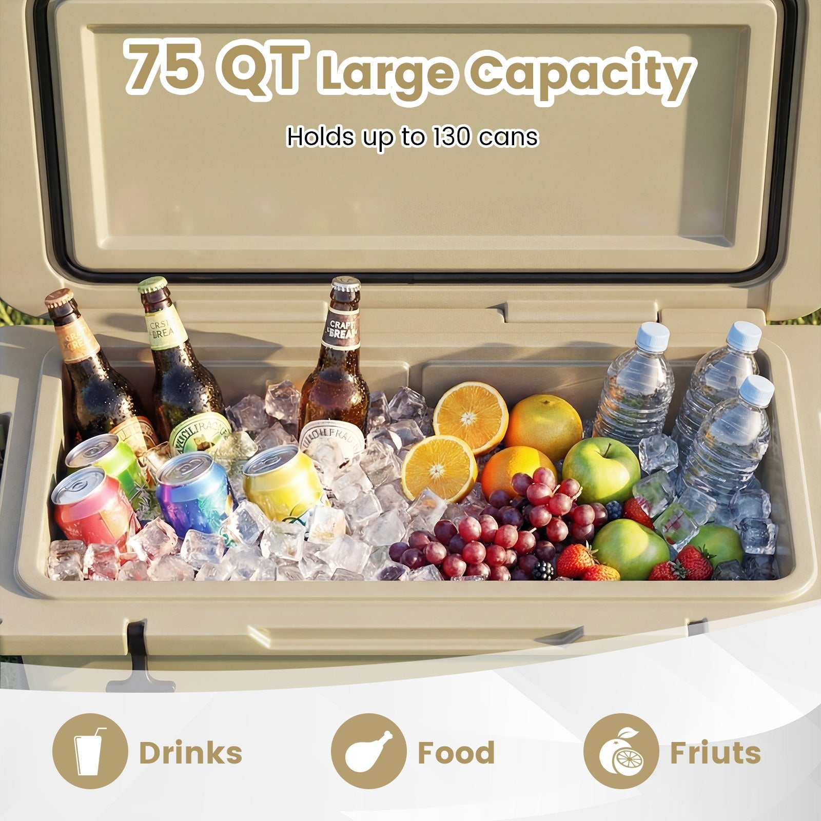 75 Quart Portable Hard Cooler with 6-Day Ice Retention and Wheels - Energize Trek