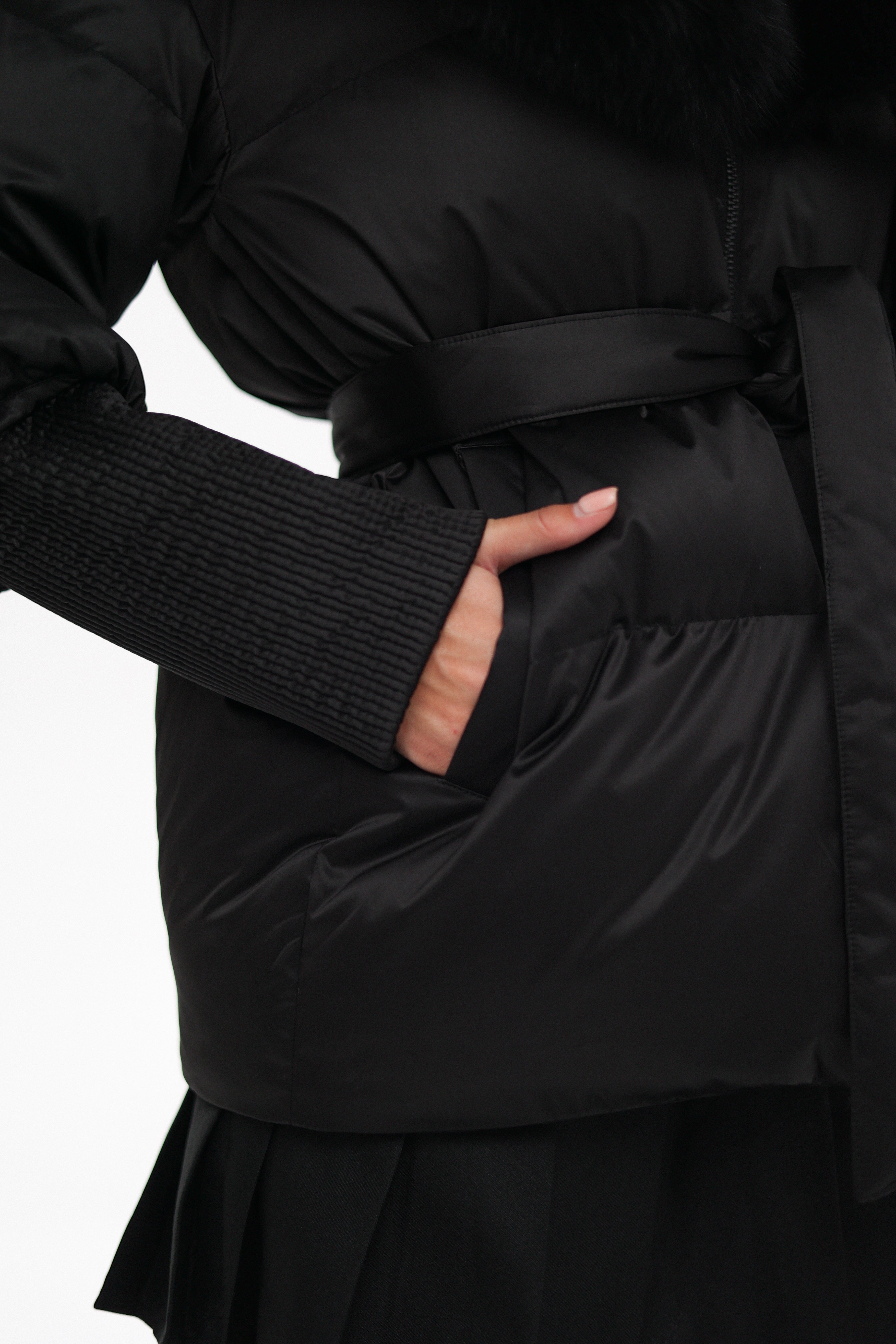Pre-Order. Re-Stock Ships October 20. Amanda Genuine Fur Trim Down Fill Coat - Energize Trek