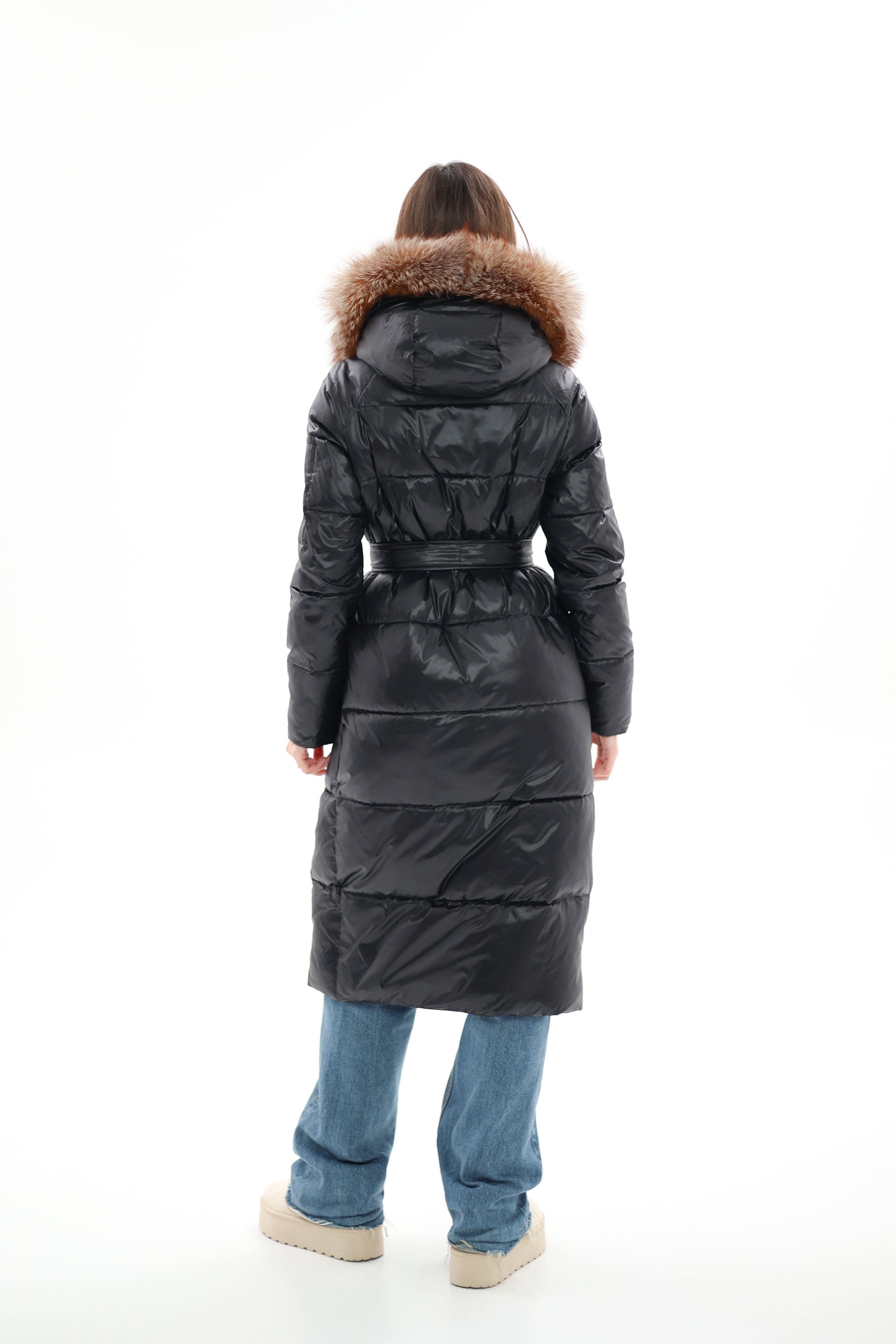 Genuine Silver Fox Fur Alternative Down Fill Coat - Energize Trek