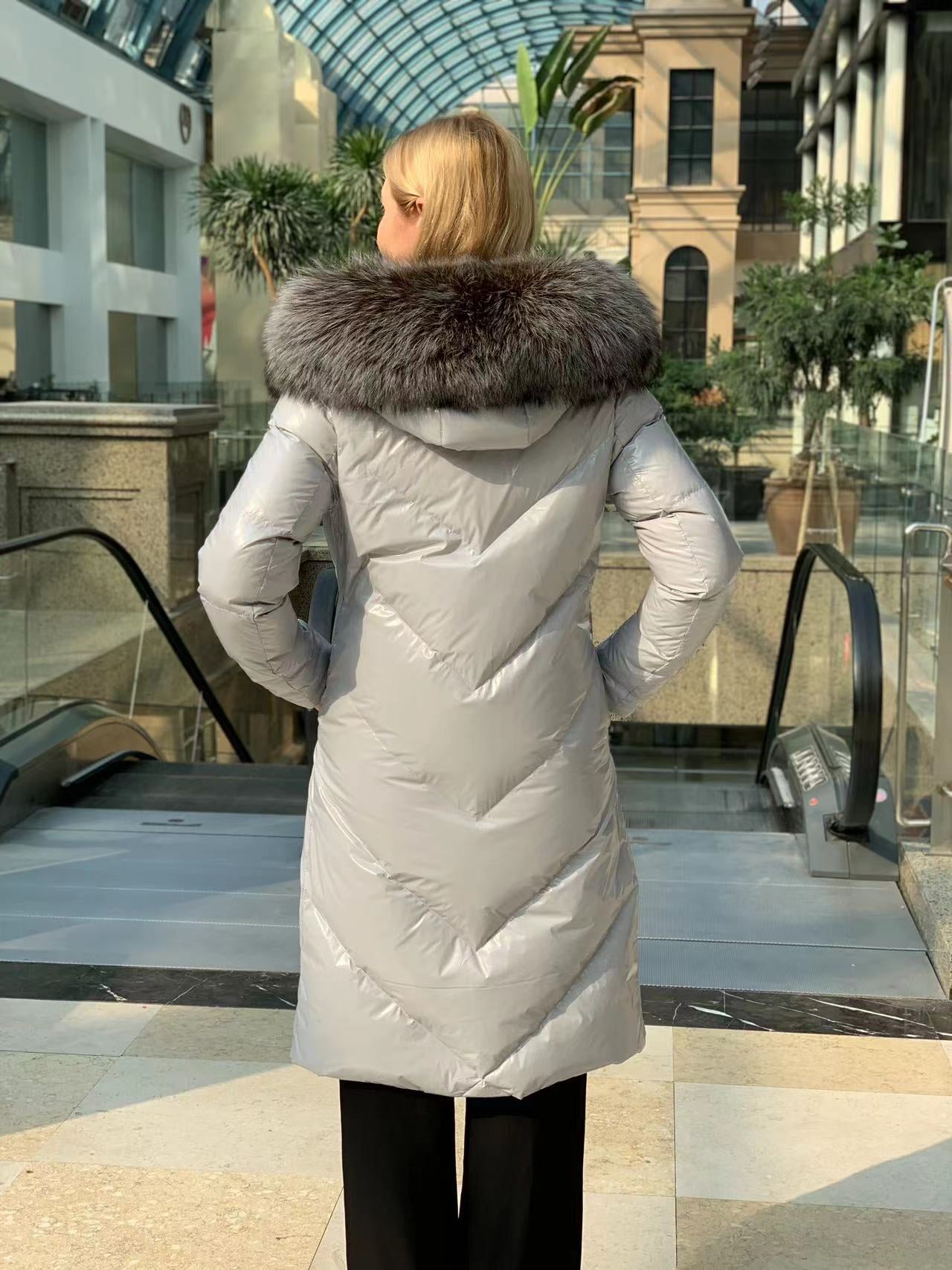 Genuine Silver Fox Fur Belted Parka Coat - Energize Trek