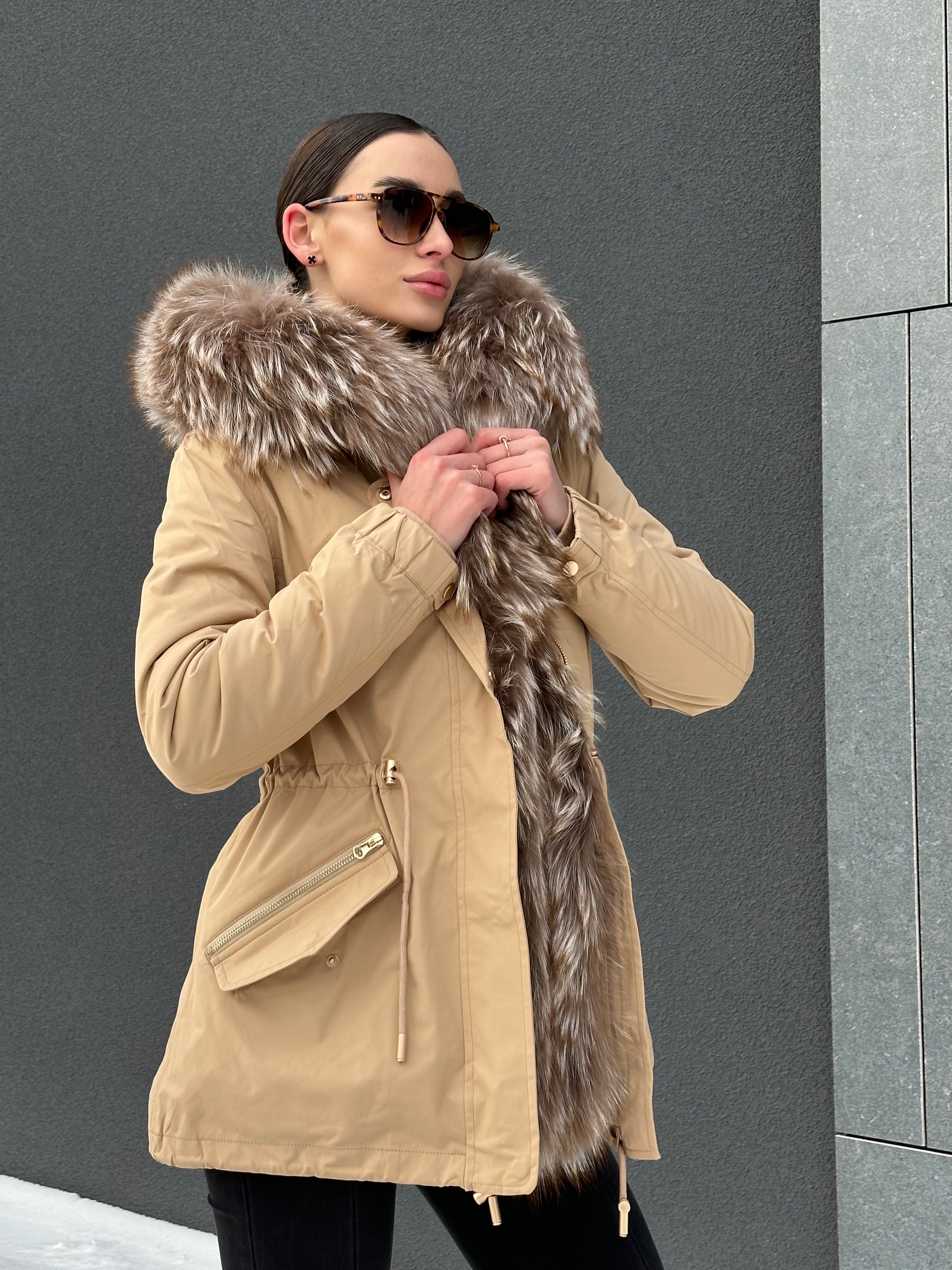 Genuine Silver Fur Trim Parka with Rabbit Fur Insulation - Energize Trek
