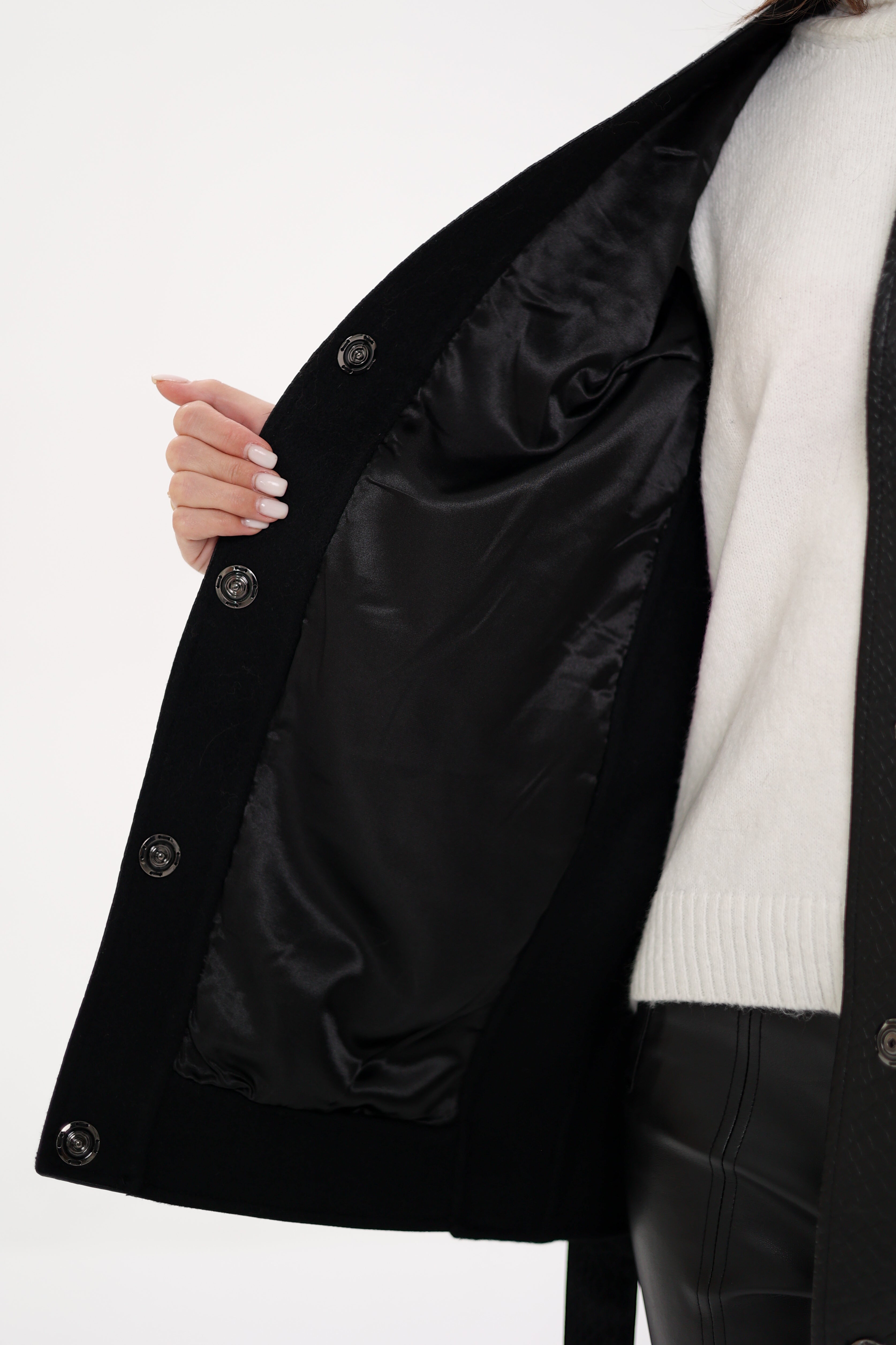 Genuine Mink Fur Leather Trim Wool Vest - Energize Trek