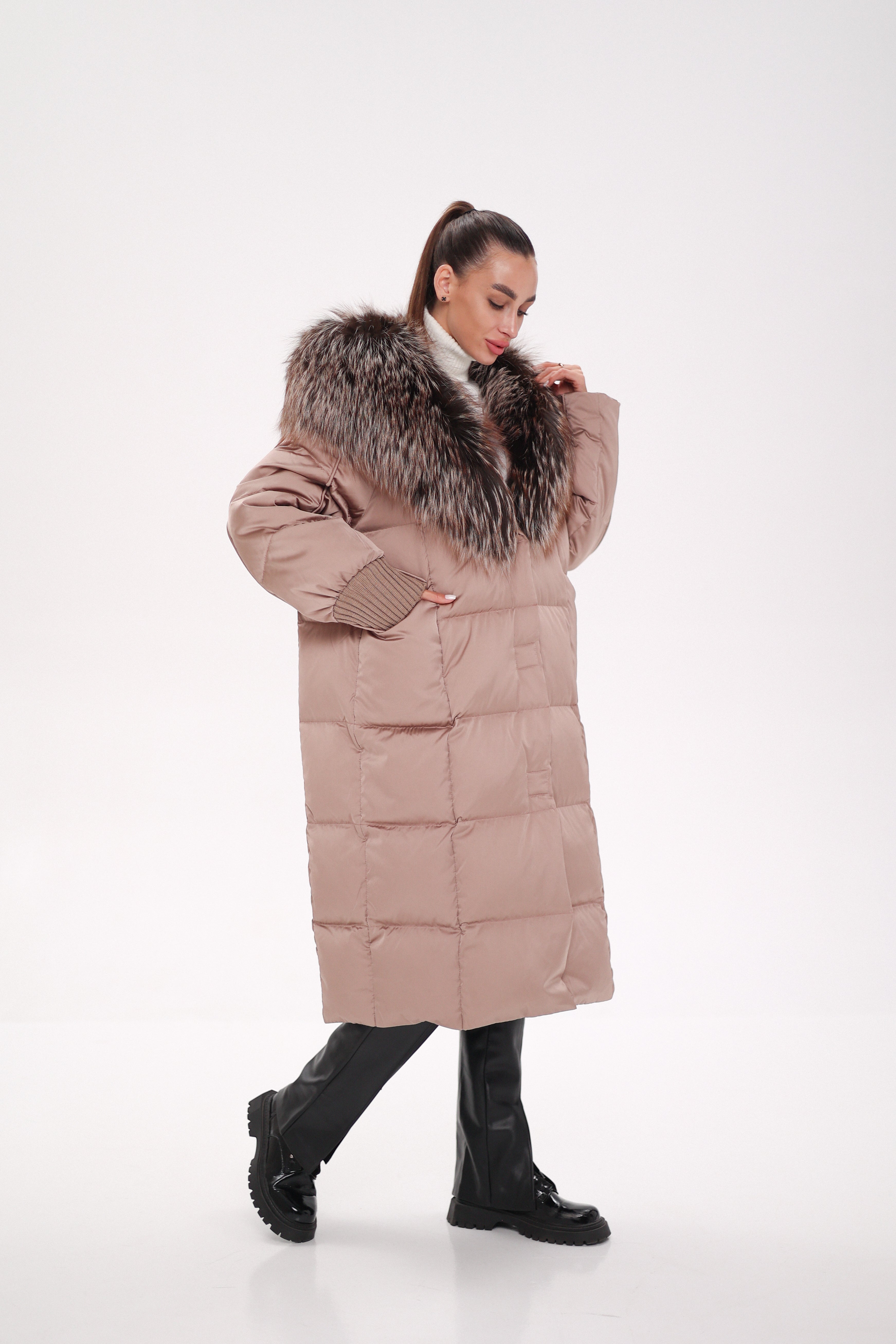 Rei Silver Fox Fully Lined Hood Down Coat in Blush - Energize Trek