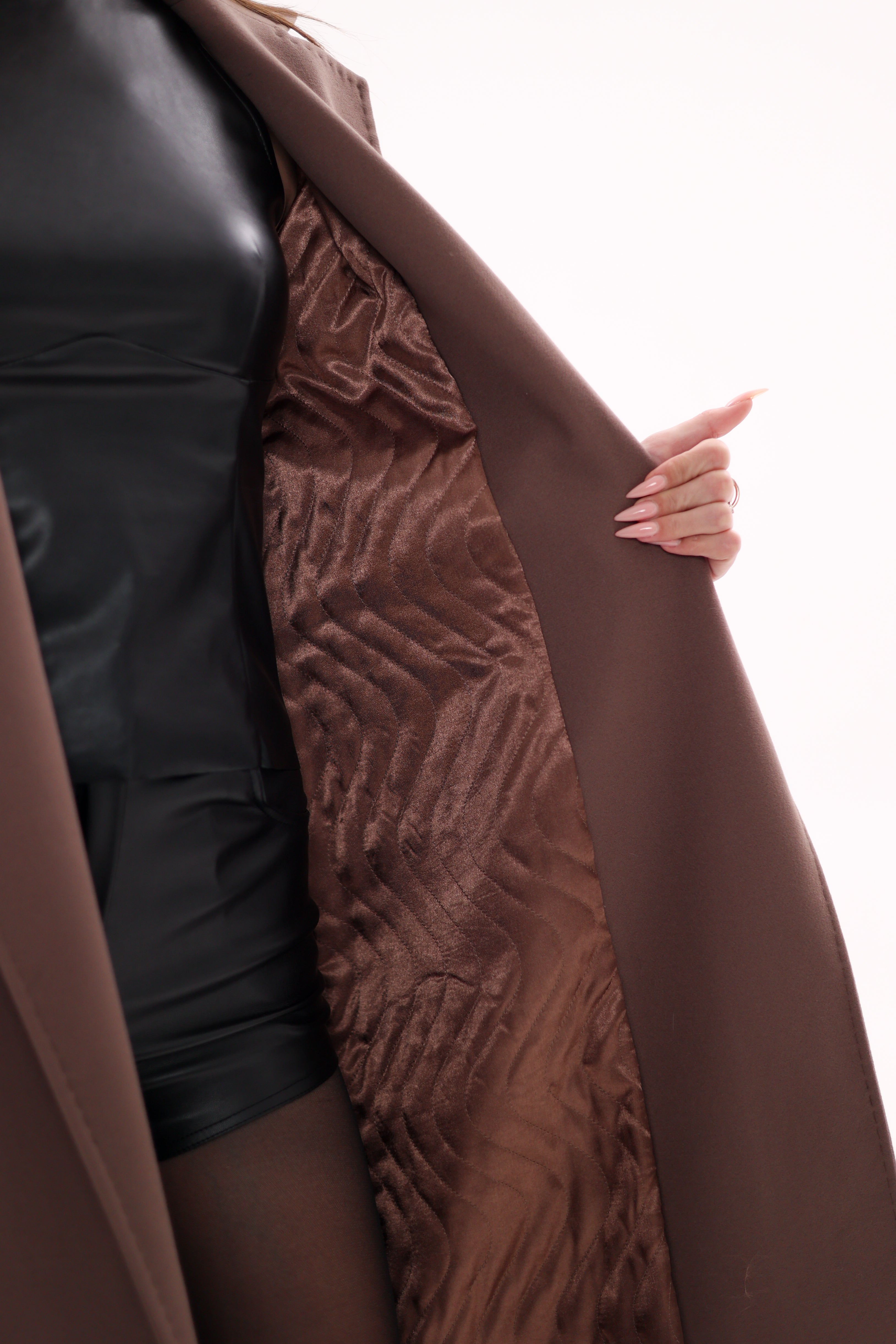 Harrington Classic Wraparound Overcoat in Mocha Mousse - Energize Trek