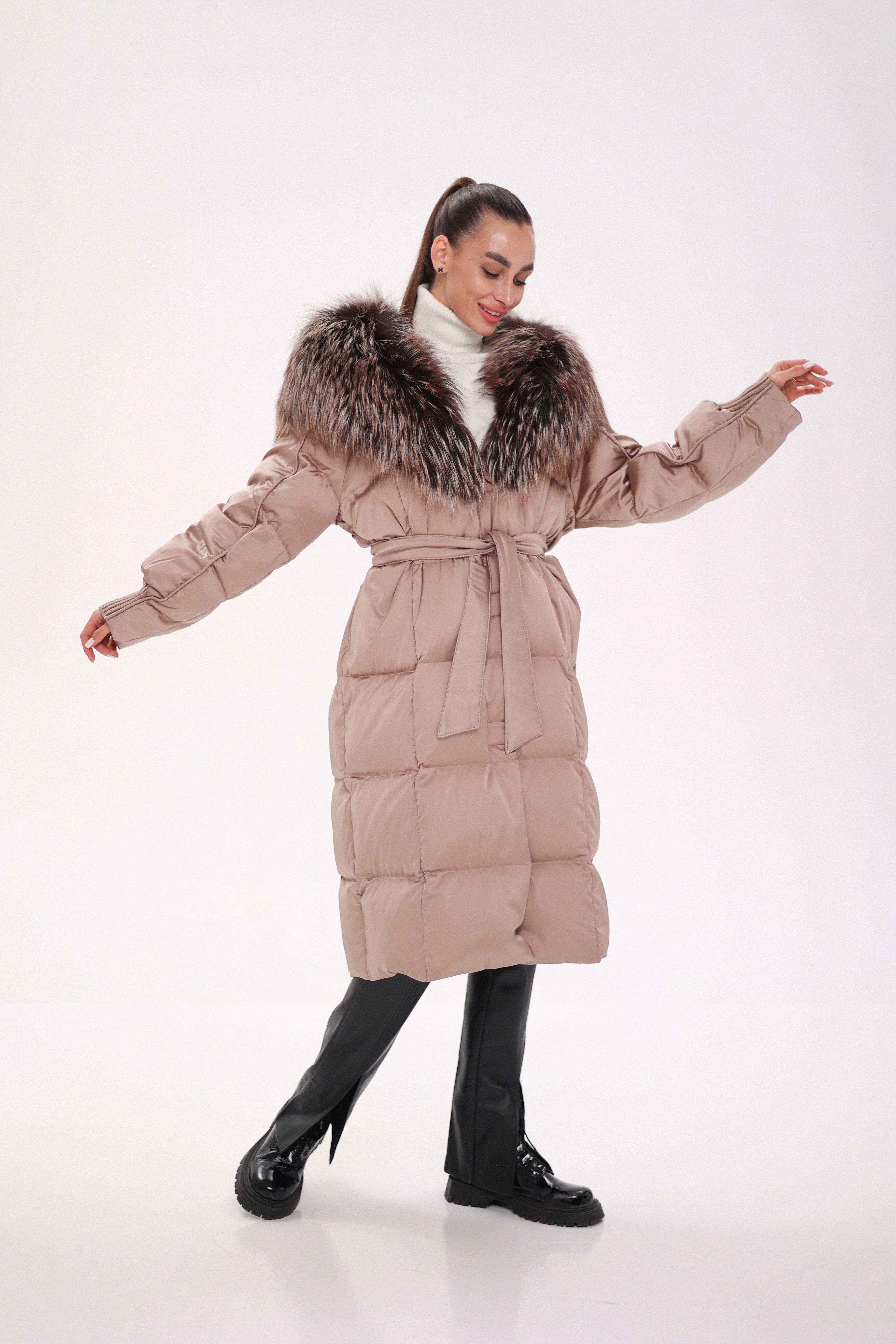 Rei Silver Fox Fully Lined Hood Down Coat in Blush - Energize Trek