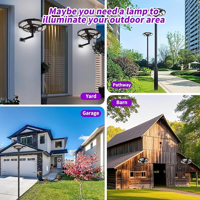 1500W Solar UFO Motion Sensor All in one Solar Garden Street Light With Remote Control - Energize Trek