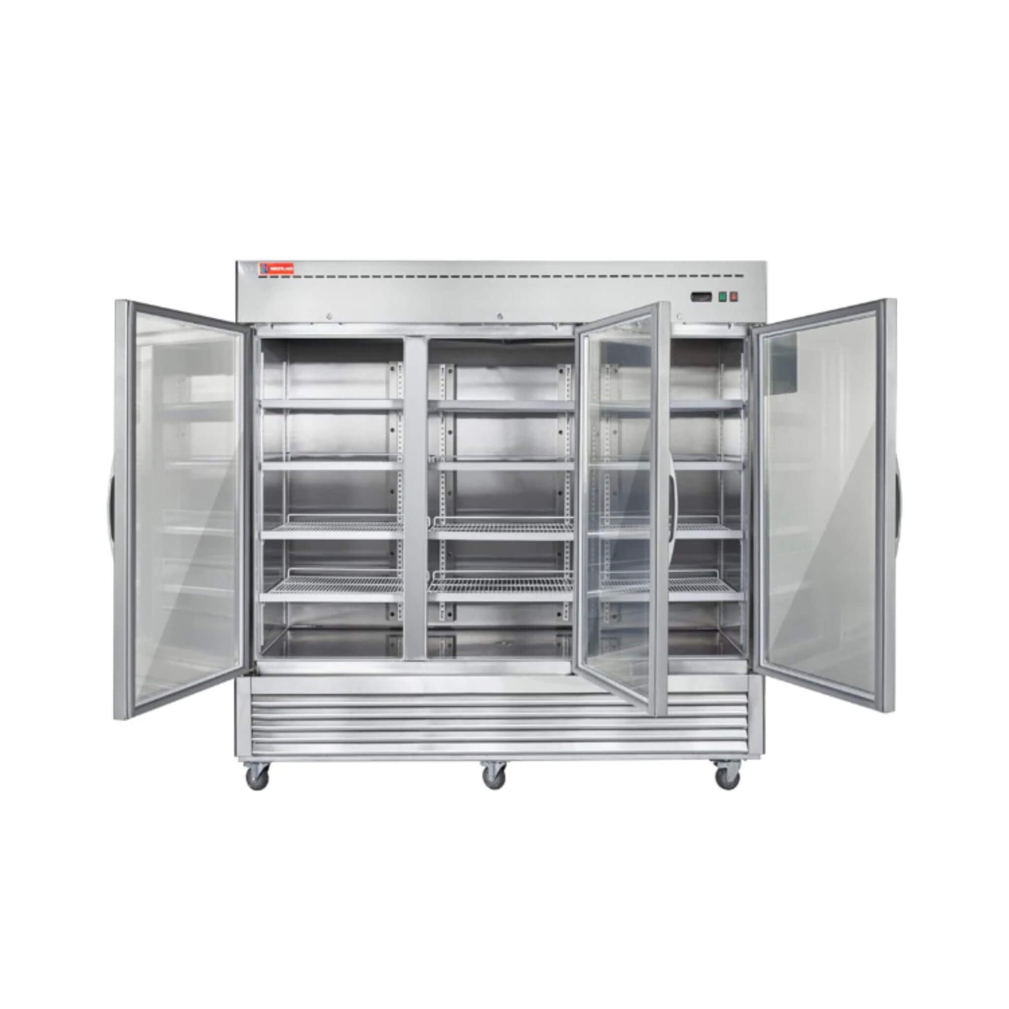 82" Commercial Stainless Steel Upright Display 3 Section Merchandiser Refrigerator (SAK15724) - Energize Trek