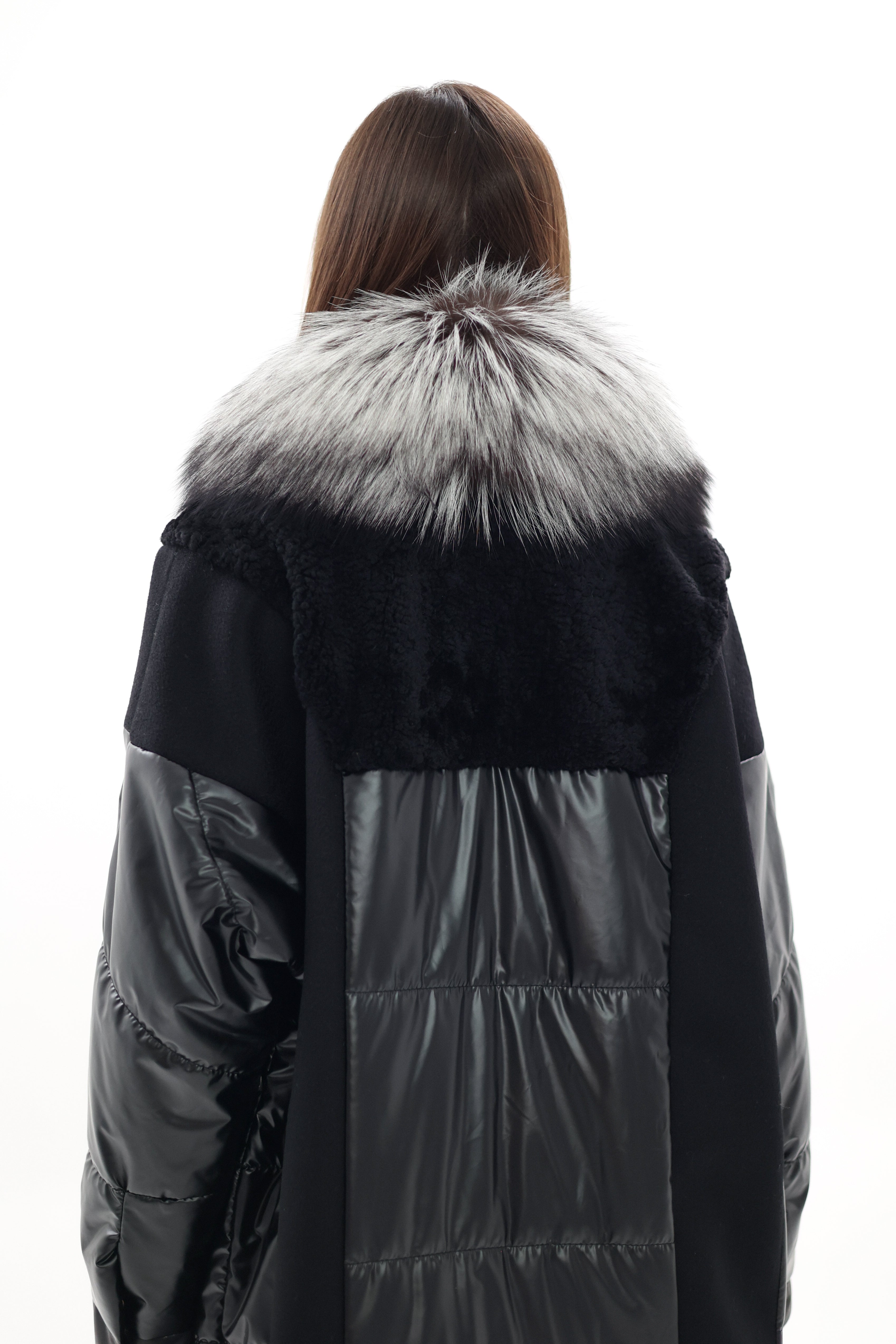 Genuine Silver Fox Fur Italian Cashmere Wool Freudenberg Comfortemp® Coat - Energize Trek