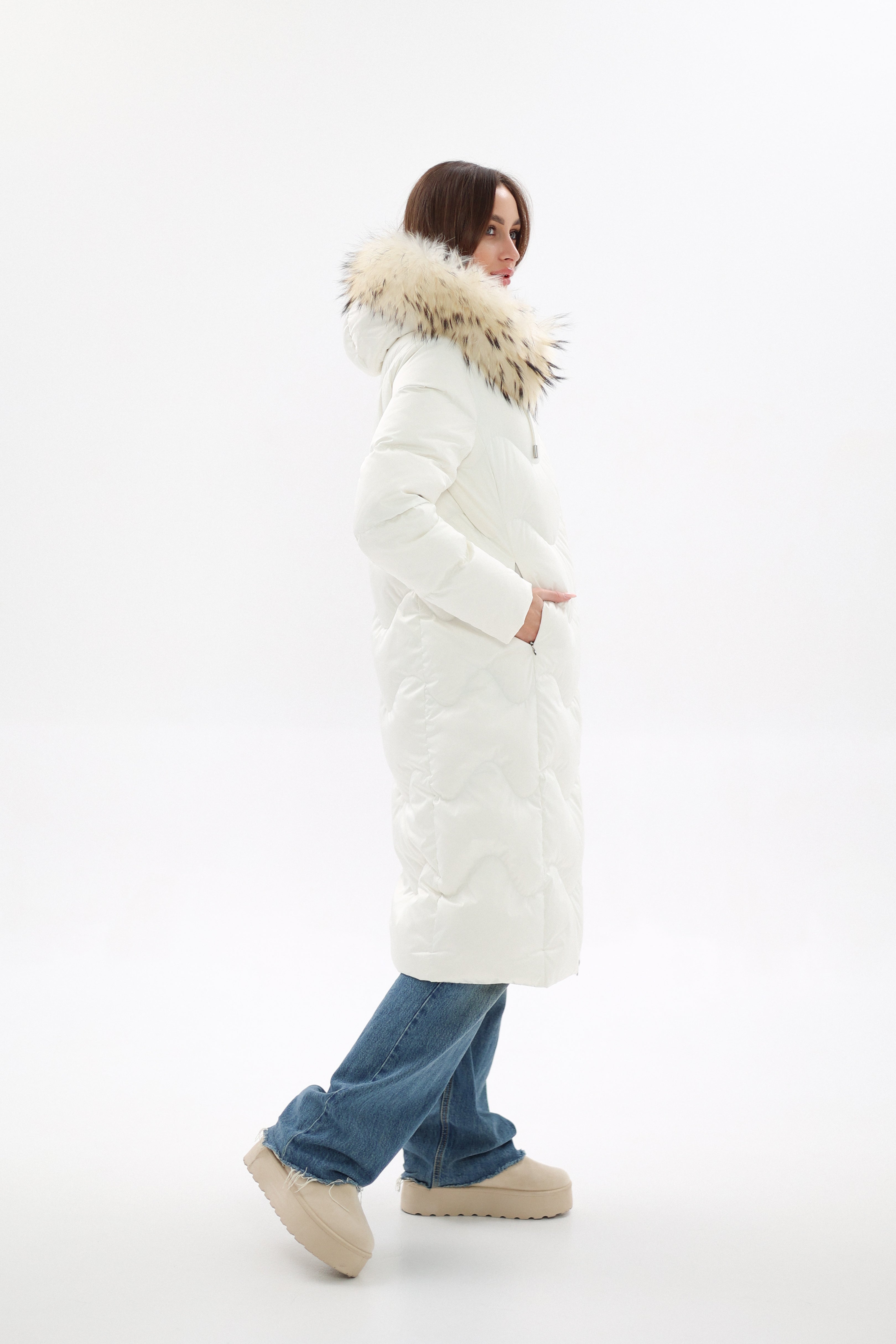 Genuine Fur Trim Down Fill Coat - Energize Trek