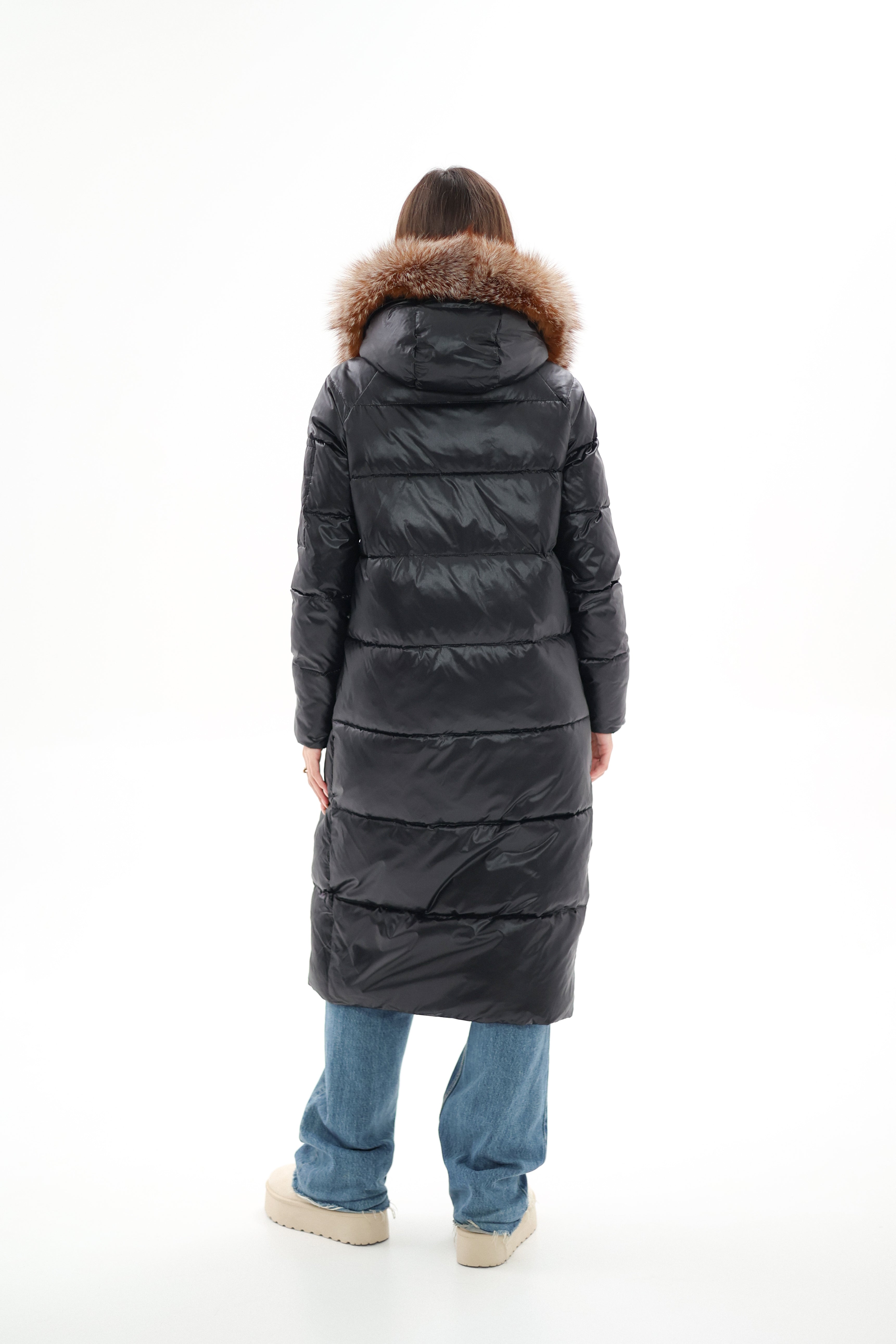 Genuine Silver Fox Fur Alternative Down Fill Coat - Energize Trek