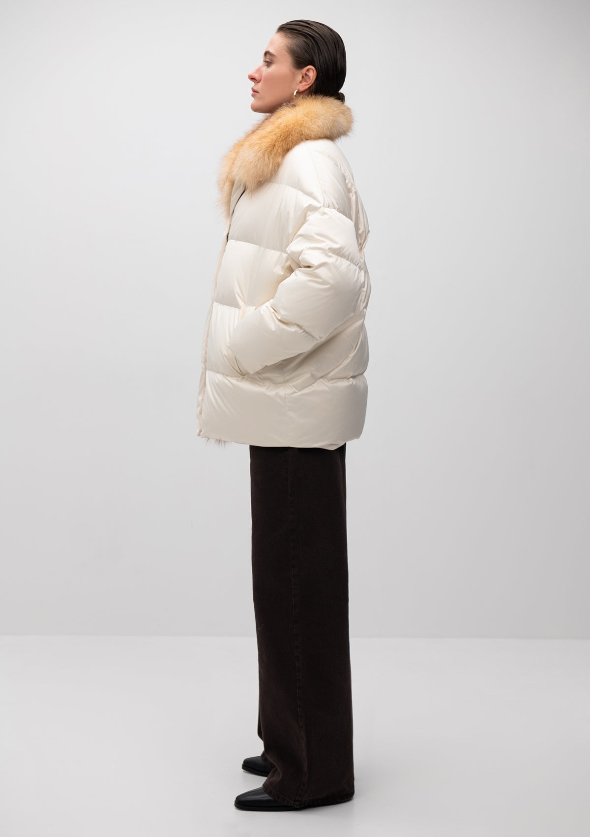 Macaire Genuine Silver Fox Fur Down Fill Coat - Energize Trek