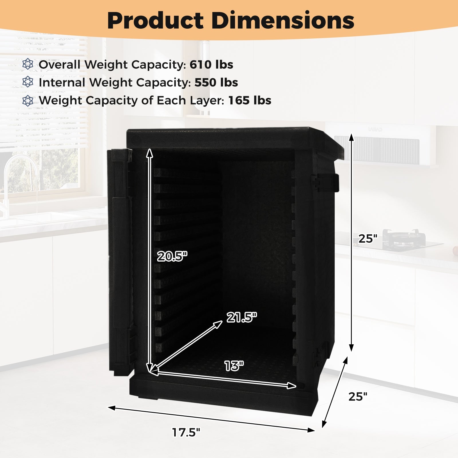 91 Qt Insulated Food Pan Carrier with Safety Buckles - Energize Trek