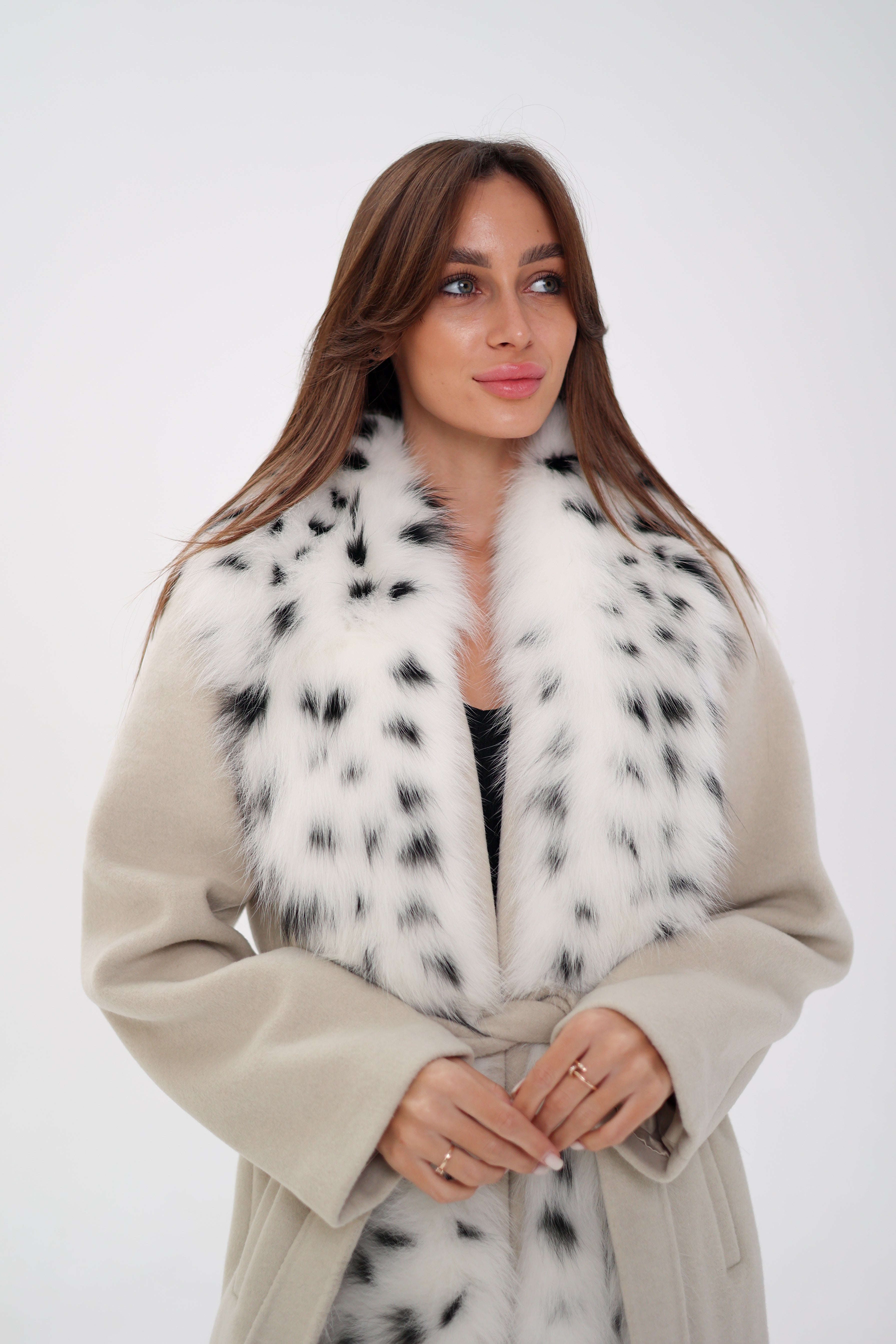 Genuine Arctic Fox Virgin Wool Wrap Coat - Energize Trek