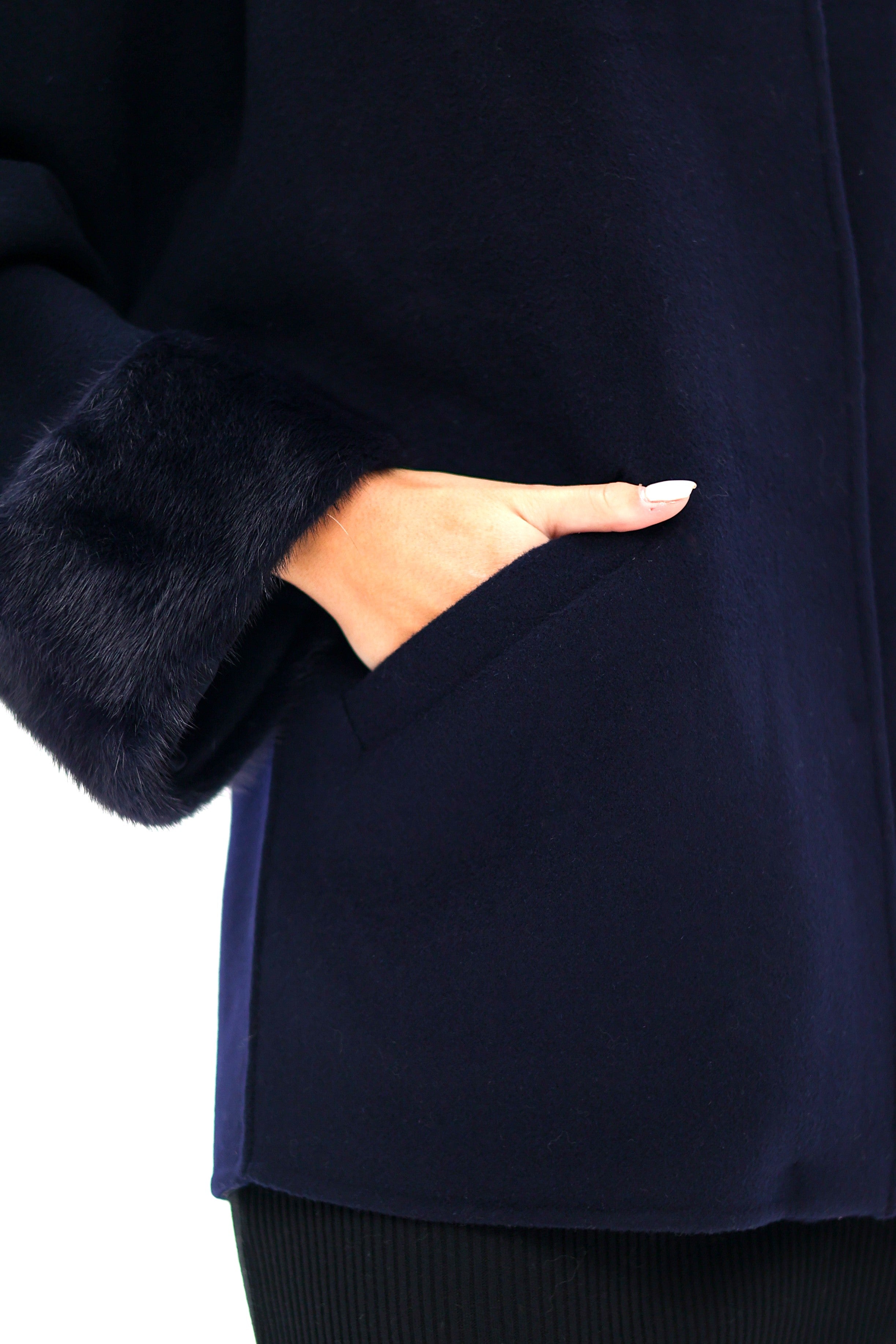 Genuine Mink Fur Virgin Wool Coat - Energize Trek