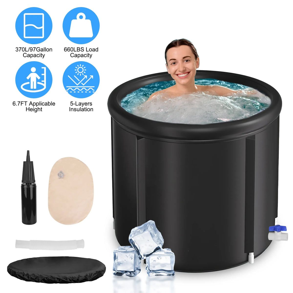 97Gal Large Size Ice BathTub - Energize Trek
