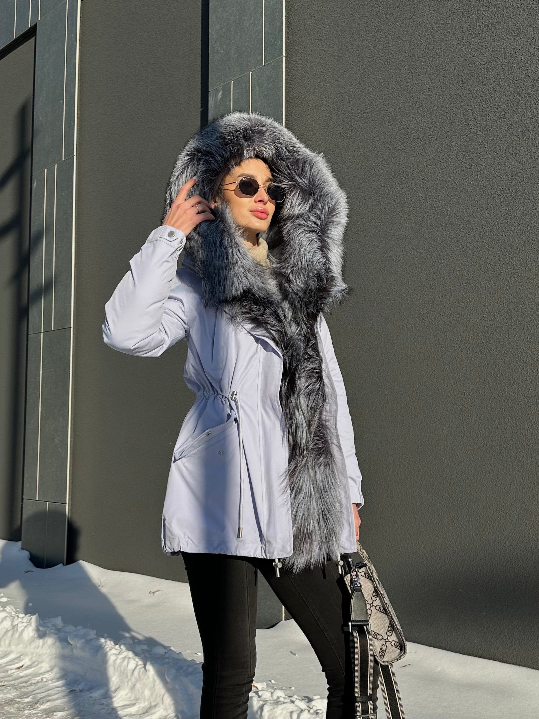 Genuine Silver Fox Fur Trim Rabbit Fur Insulated Parka - Energize Trek