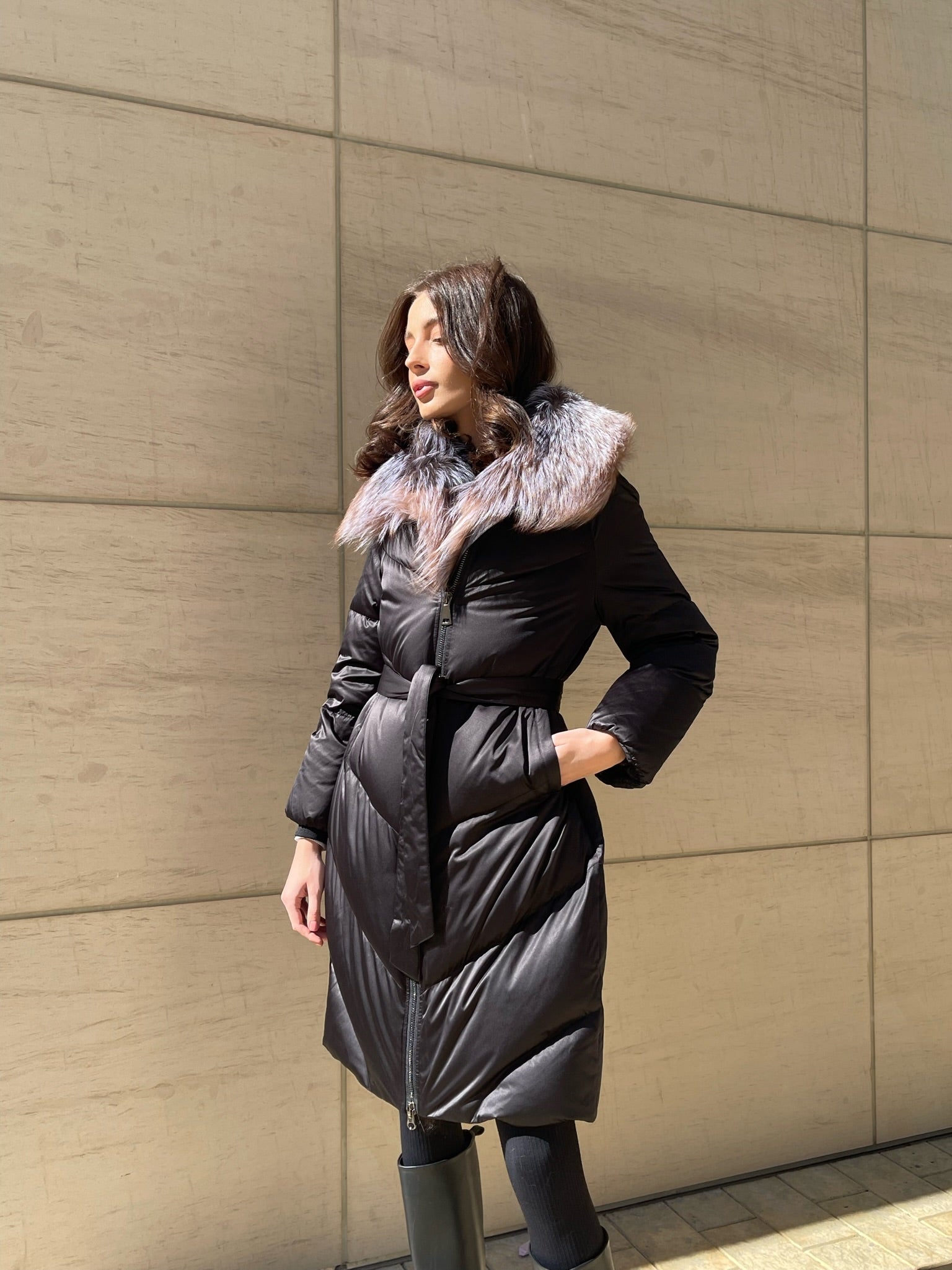 Léa Genuine Silver Fox Down Fill Puff Parka - Energize Trek