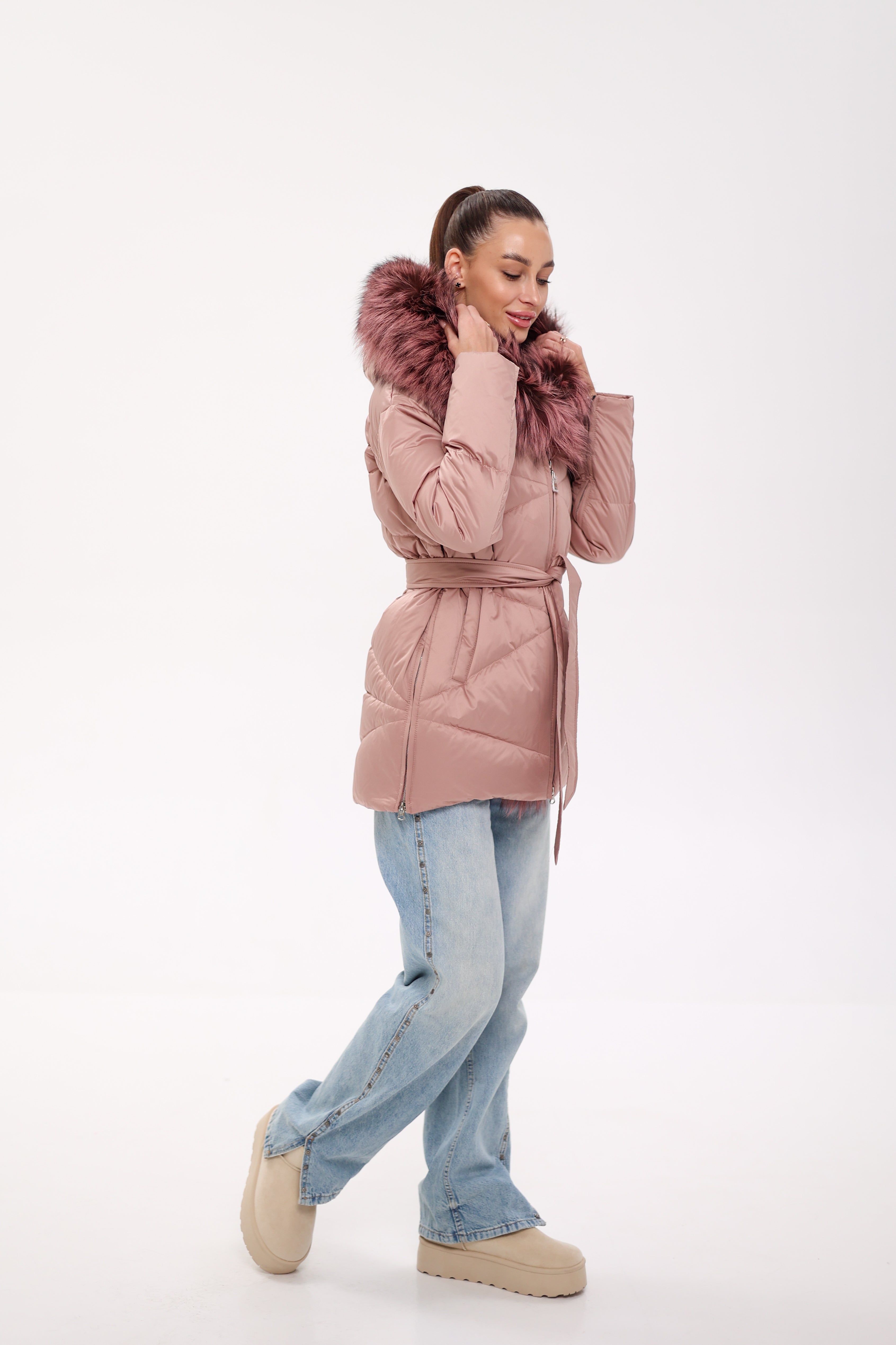 Genuine Silver Fox Fur Trim Down Insulated Parka - Energize Trek