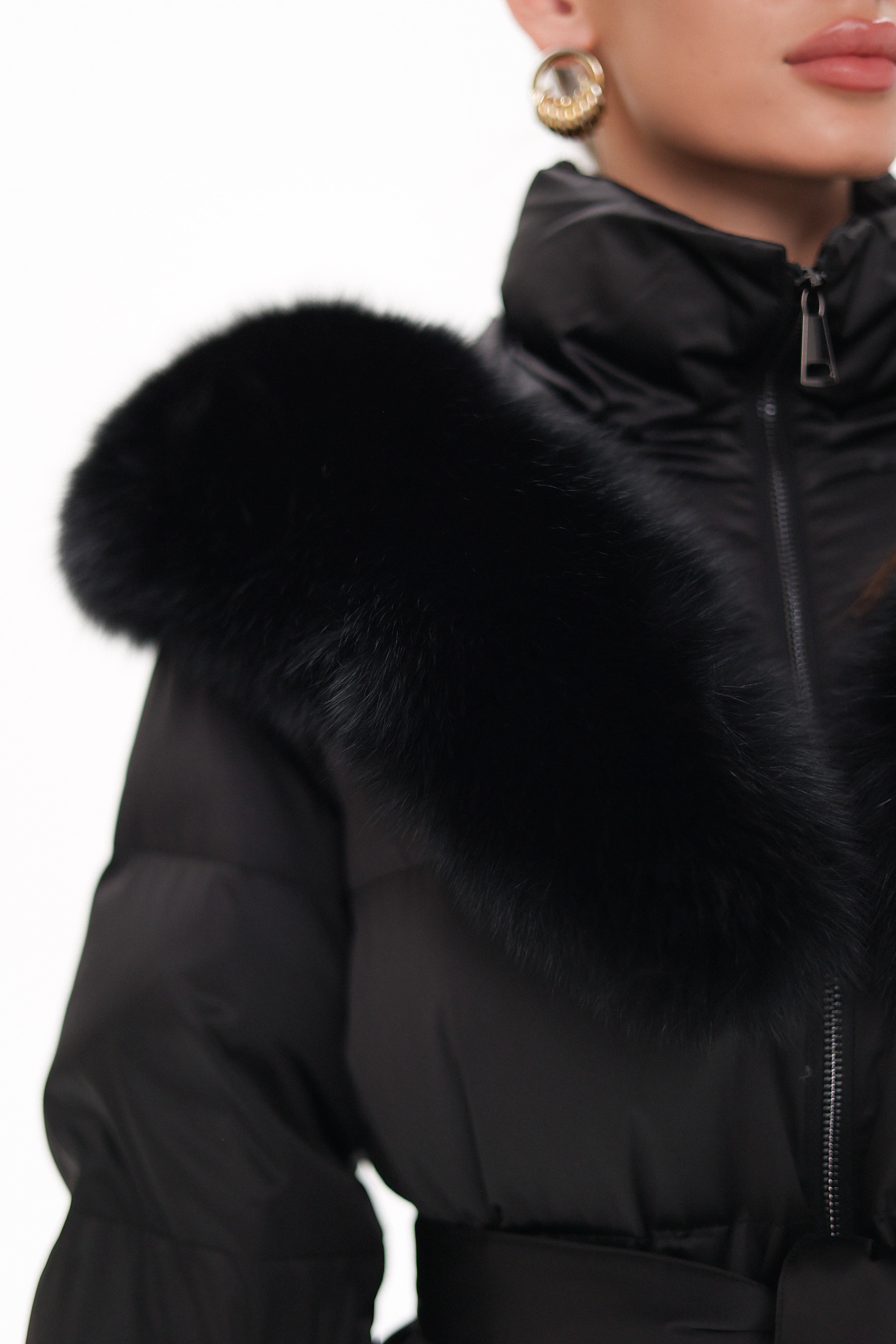 Pre-Order. Re-Stock Ships October 20. Amanda Genuine Fur Trim Down Fill Coat - Energize Trek