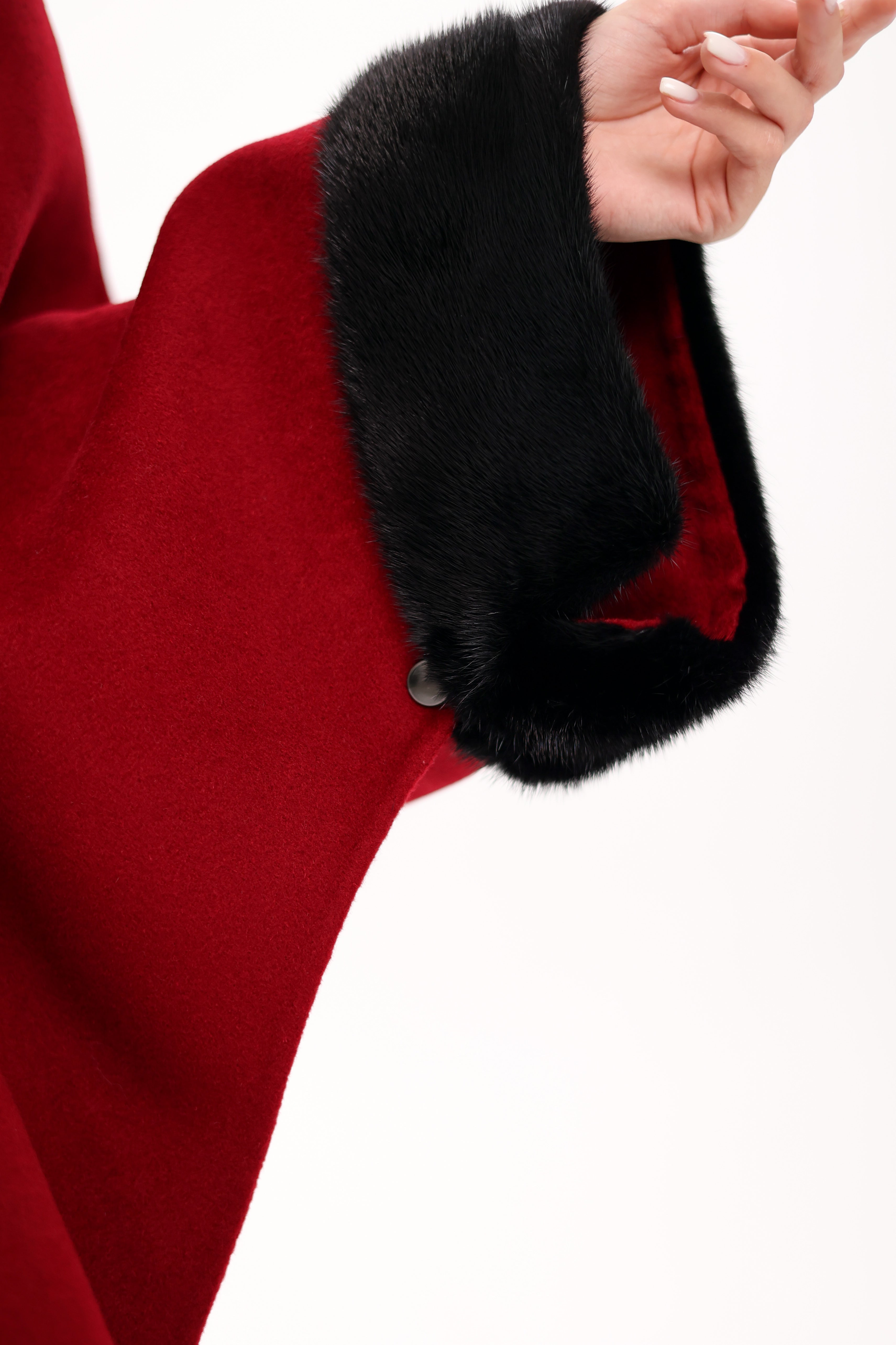 Genuine Scandinavian Mink Fur Double Face Wool Poncho - Energize Trek