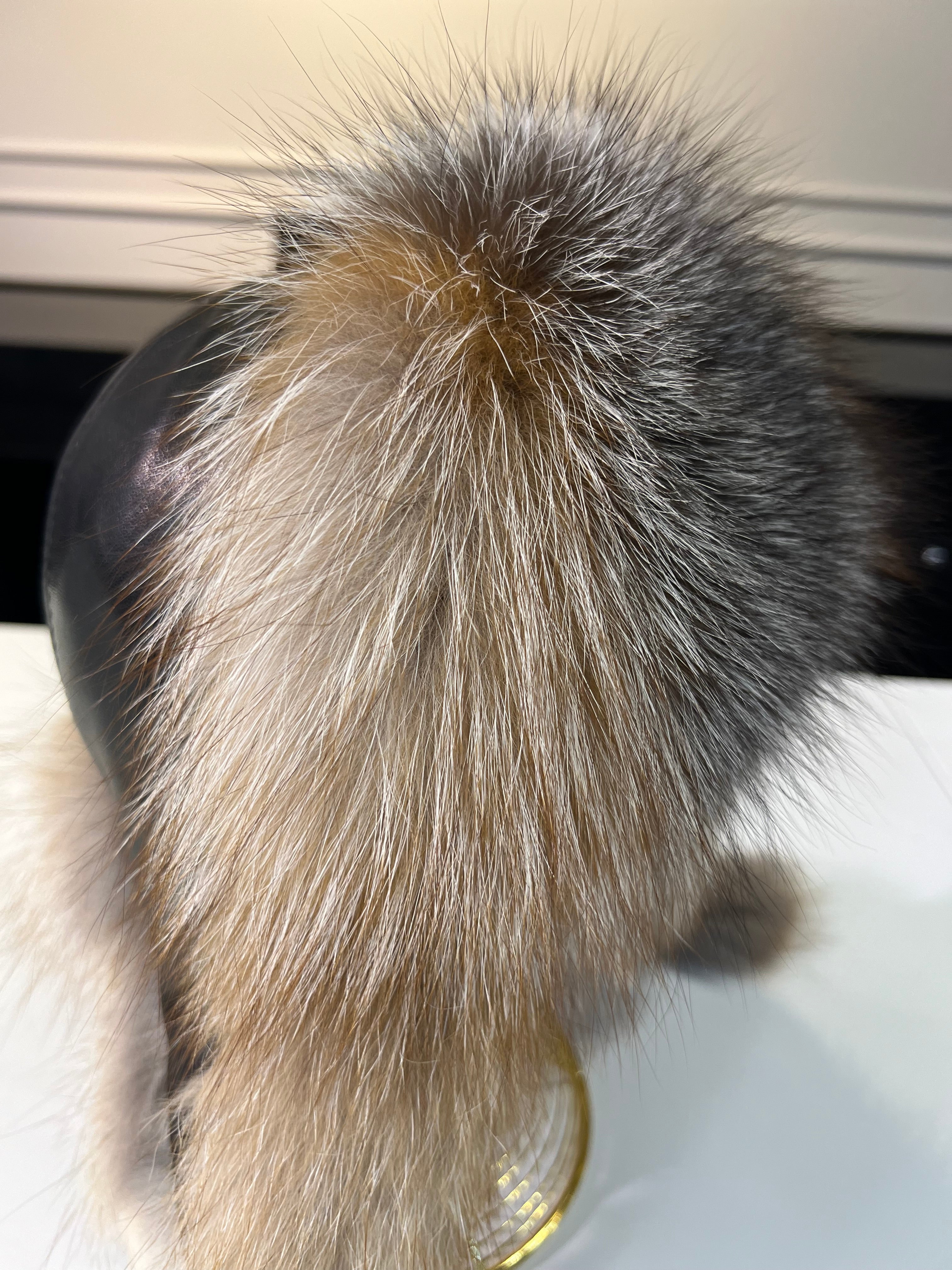Genuine Silver Fox Fur Genuine Leather Hat - Energize Trek